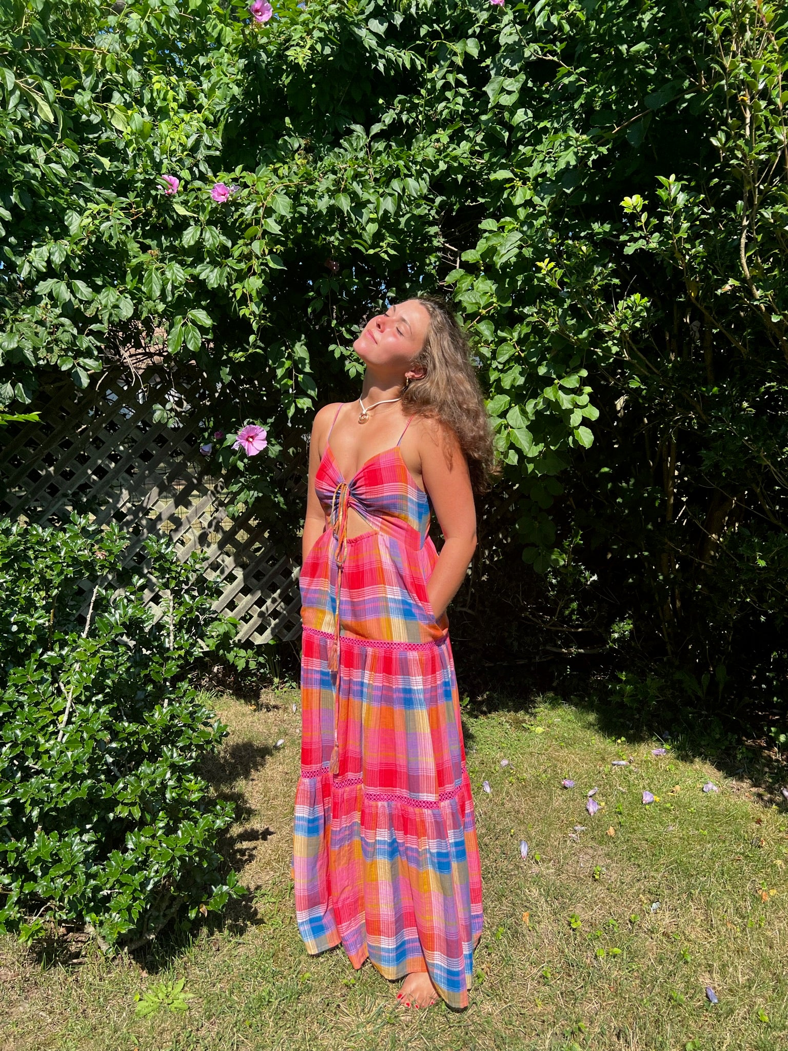 Nibi the Label Nadia Tier Dress - Rainbow Plaid