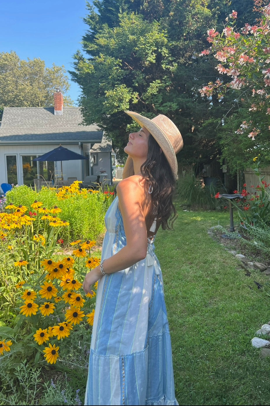 Nibi the Label Ziggy Scarf Dress - Blue/Gold