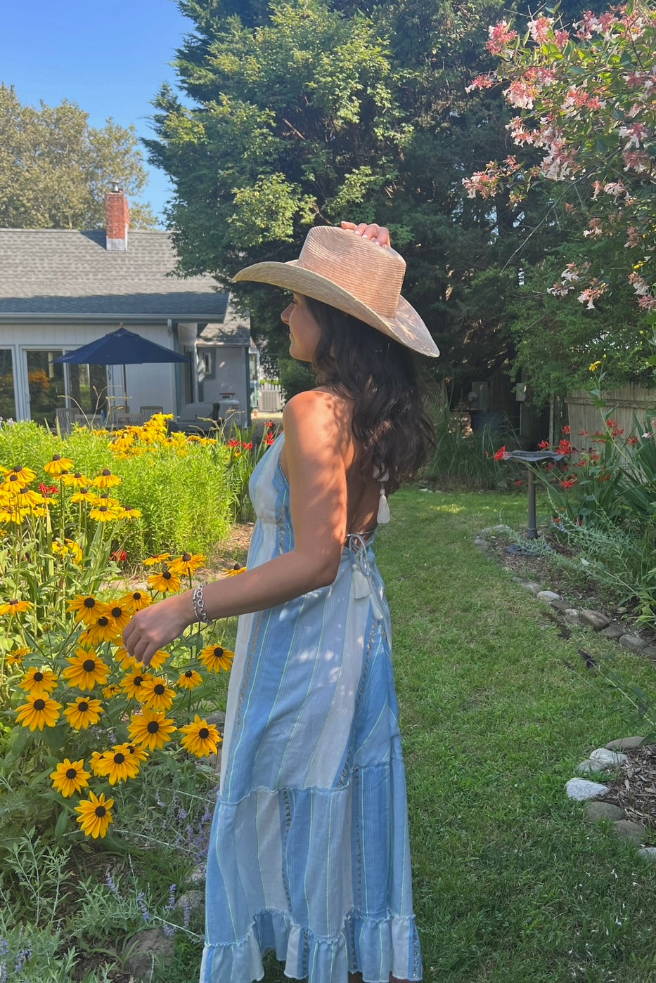 Nibi the Label Ziggy Scarf Dress - Blue/Gold