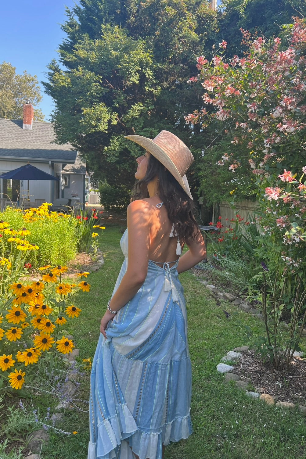 Nibi the Label Ziggy Scarf Dress - Blue/Gold