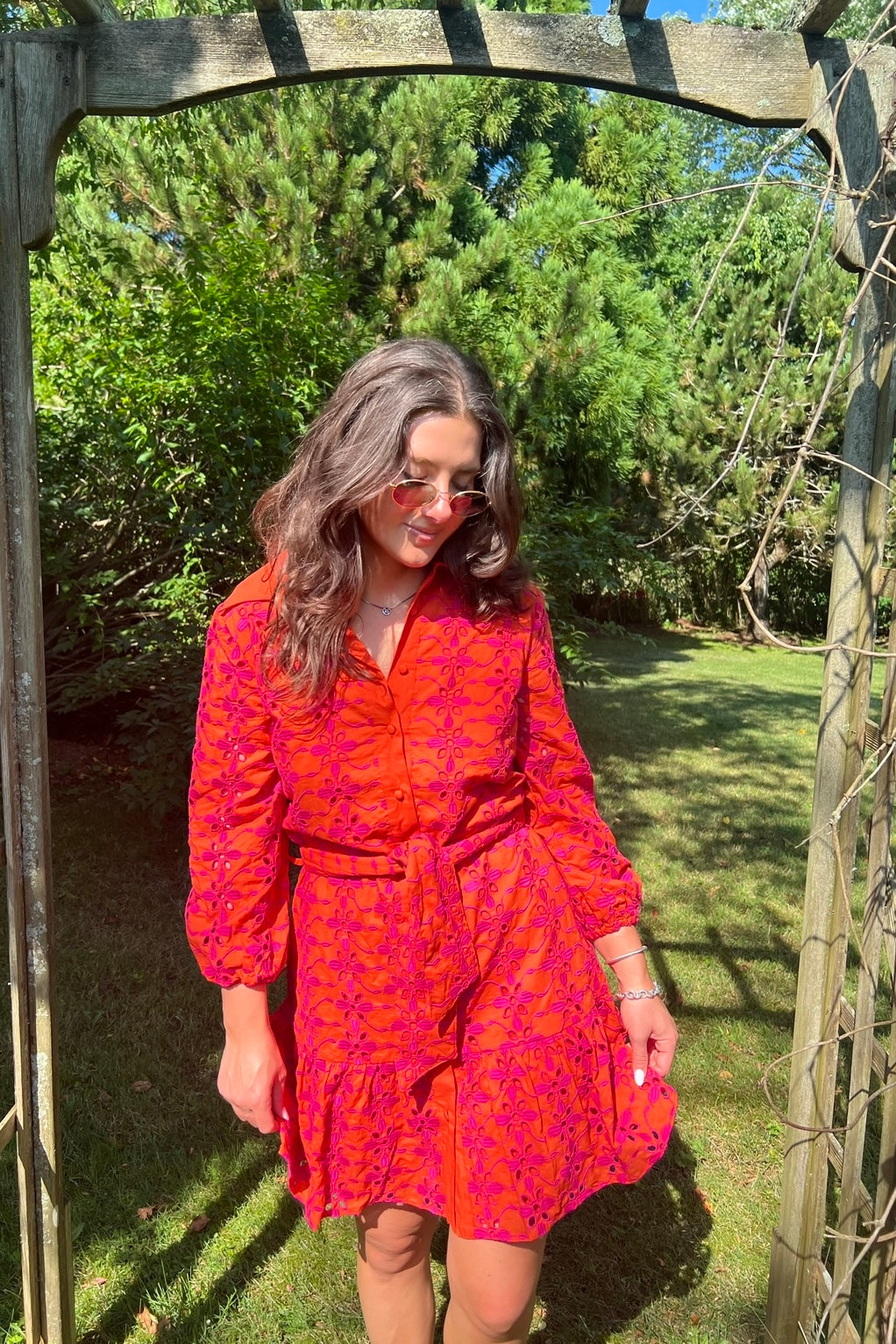 Georgia Embroidered Mini Dress