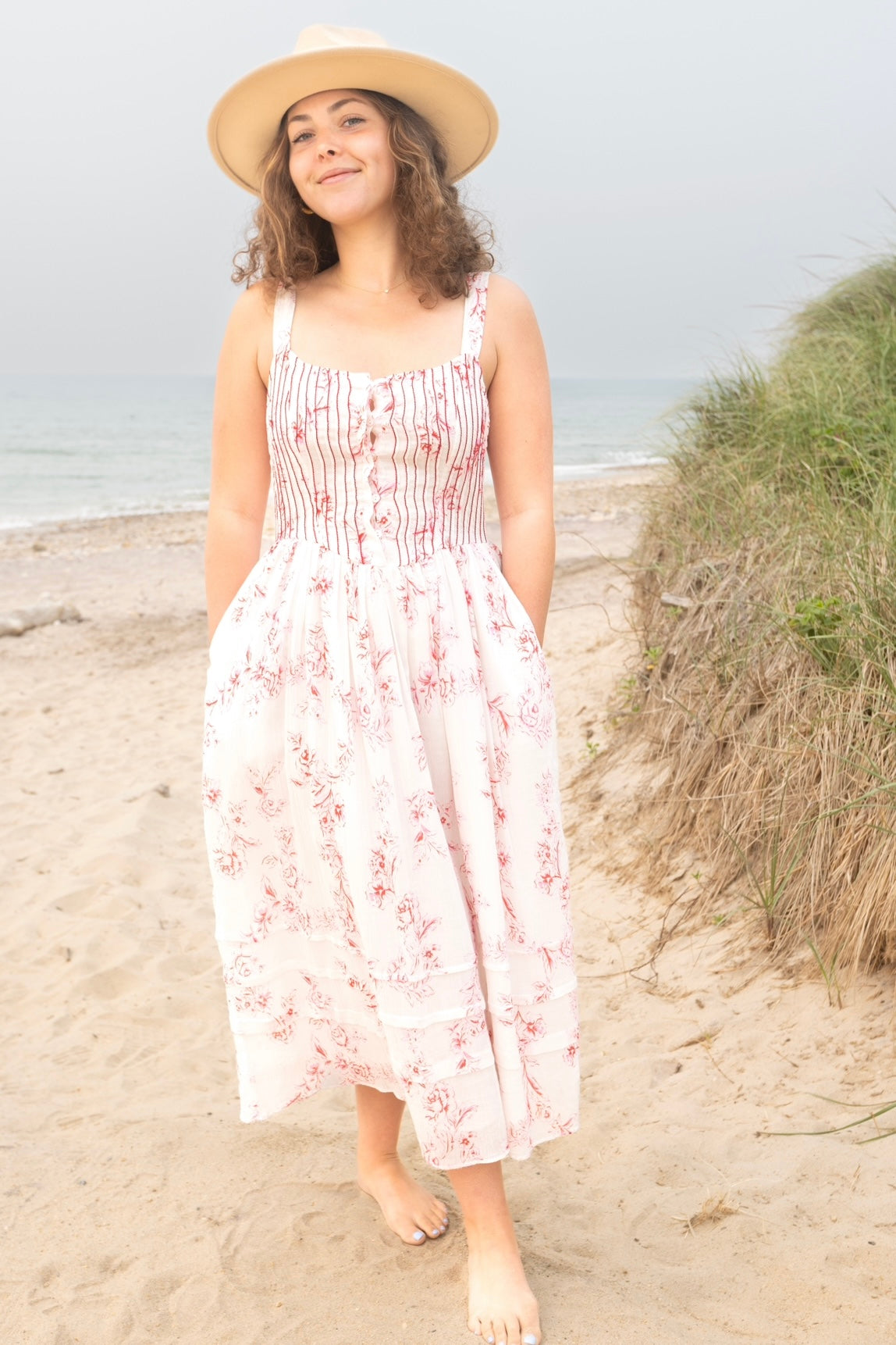 Nibi the Label Shelby Corset Midi Dress - Red Gardenia