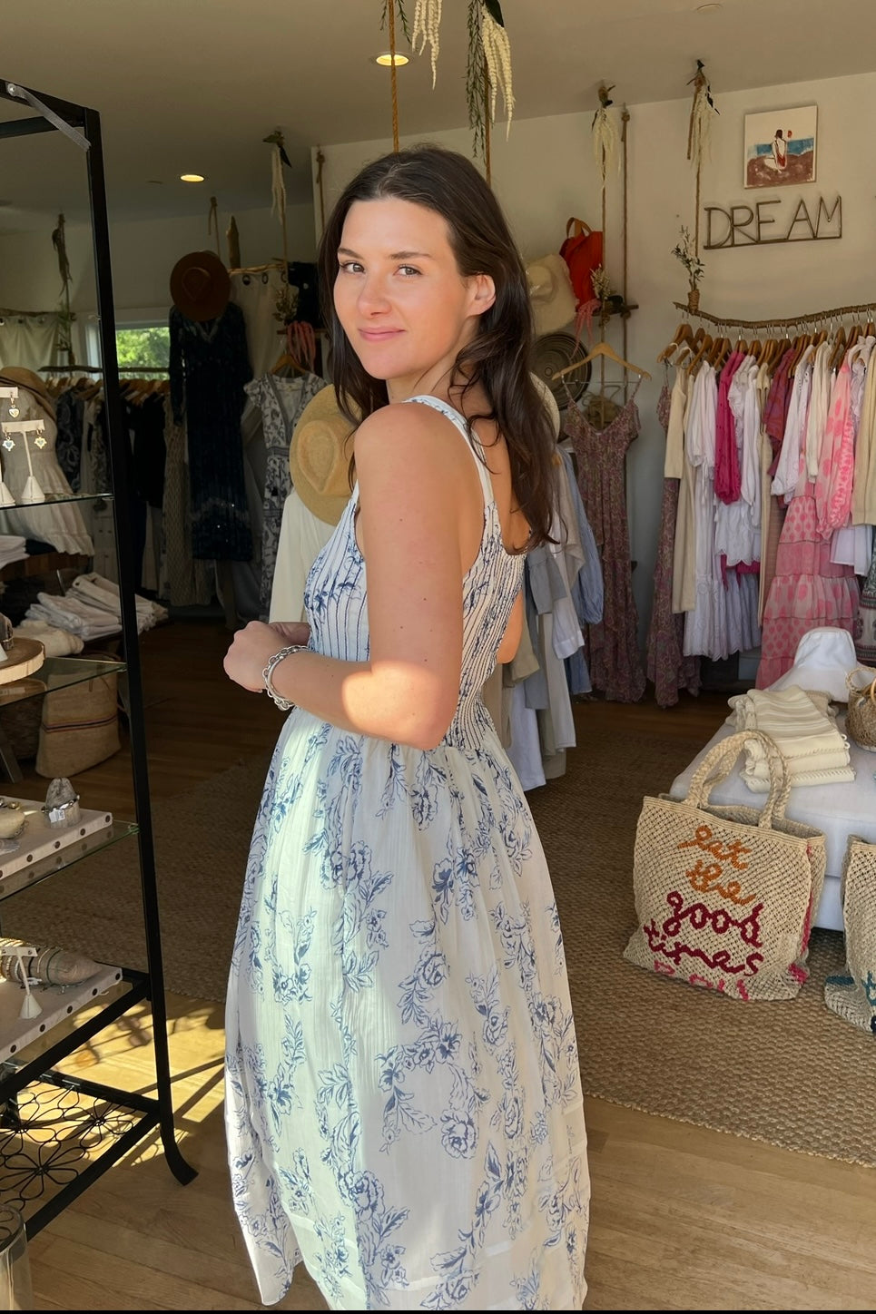 Nibi the Label Shelby Corset Midi Dress - Blue Gardenia