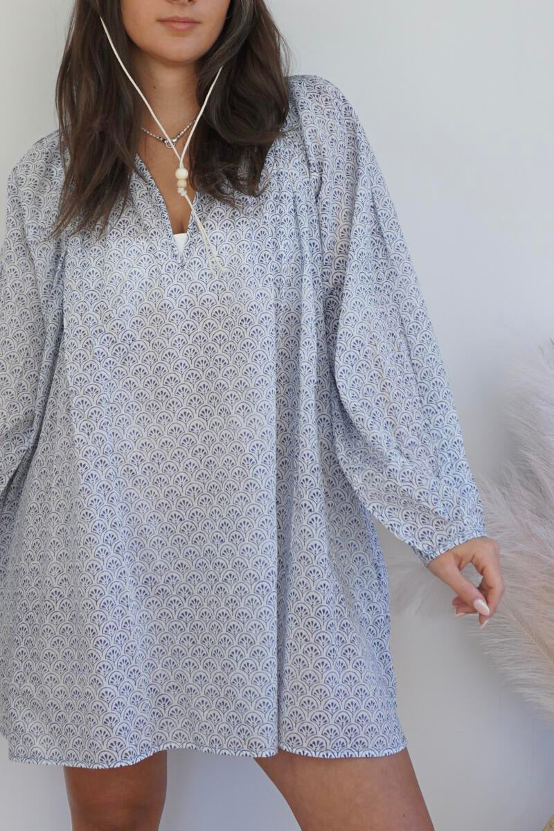 Mecox Coverup - Ditsy Blue
