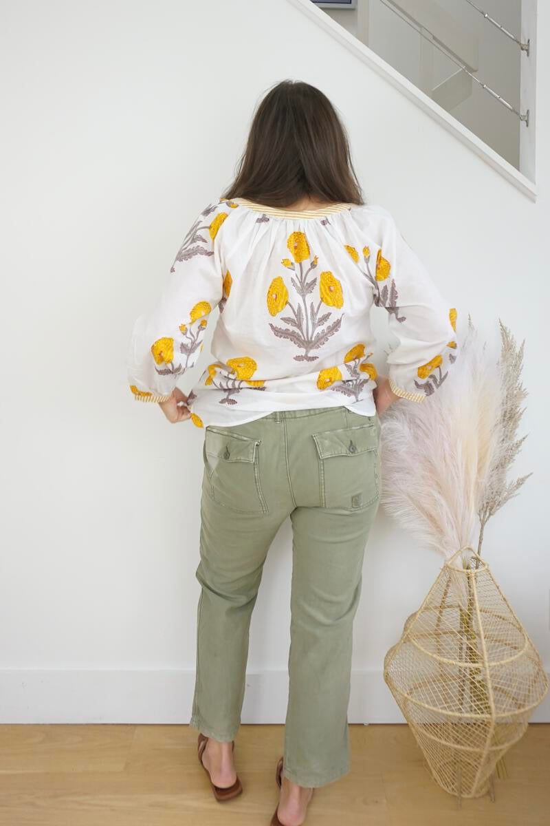 Joy Blouse - Yellow Floral