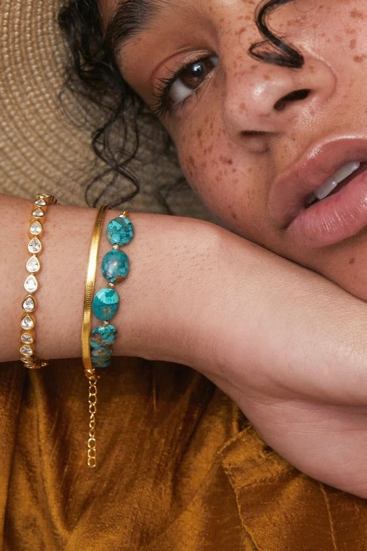 fyb Lucia Turquoise Pull Tie Bracelet
