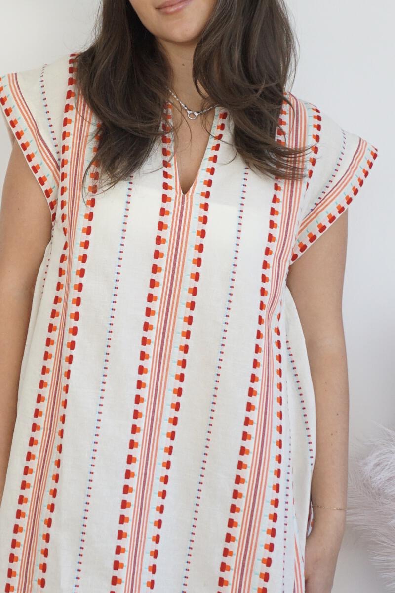 Josie Maxi Dress - Red/Cream