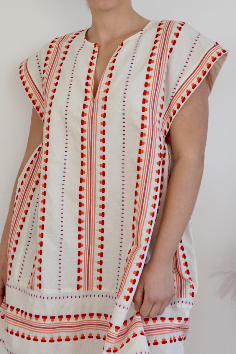 Josie Mini Dress - Red/Cream