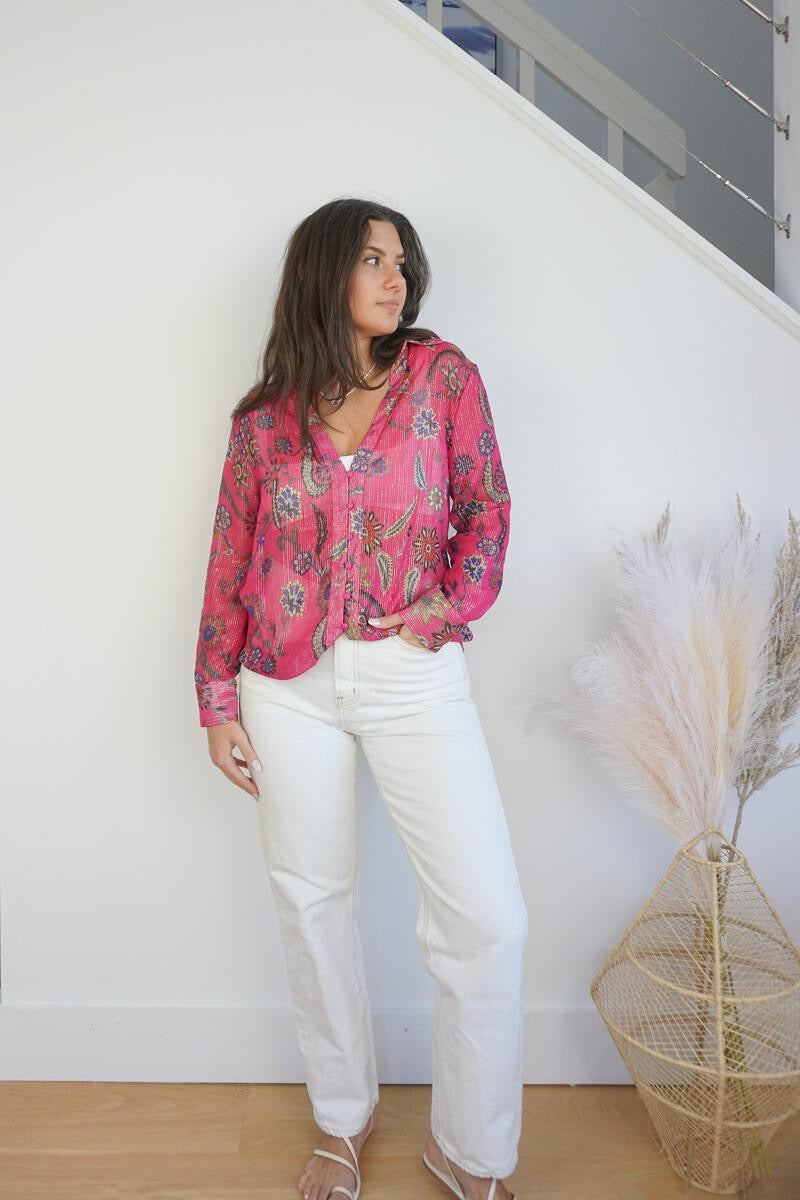 Evie Blouse - Jaya Pink