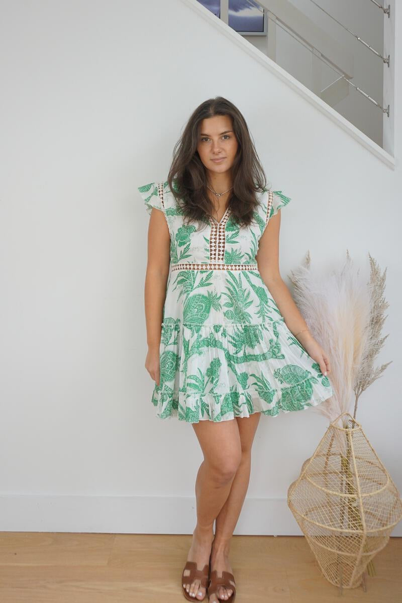 Shayna Mini Dress - Paradise Green