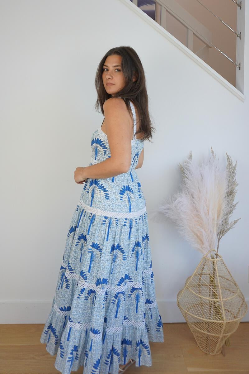 Palms Maxi Dress - Blue Palms