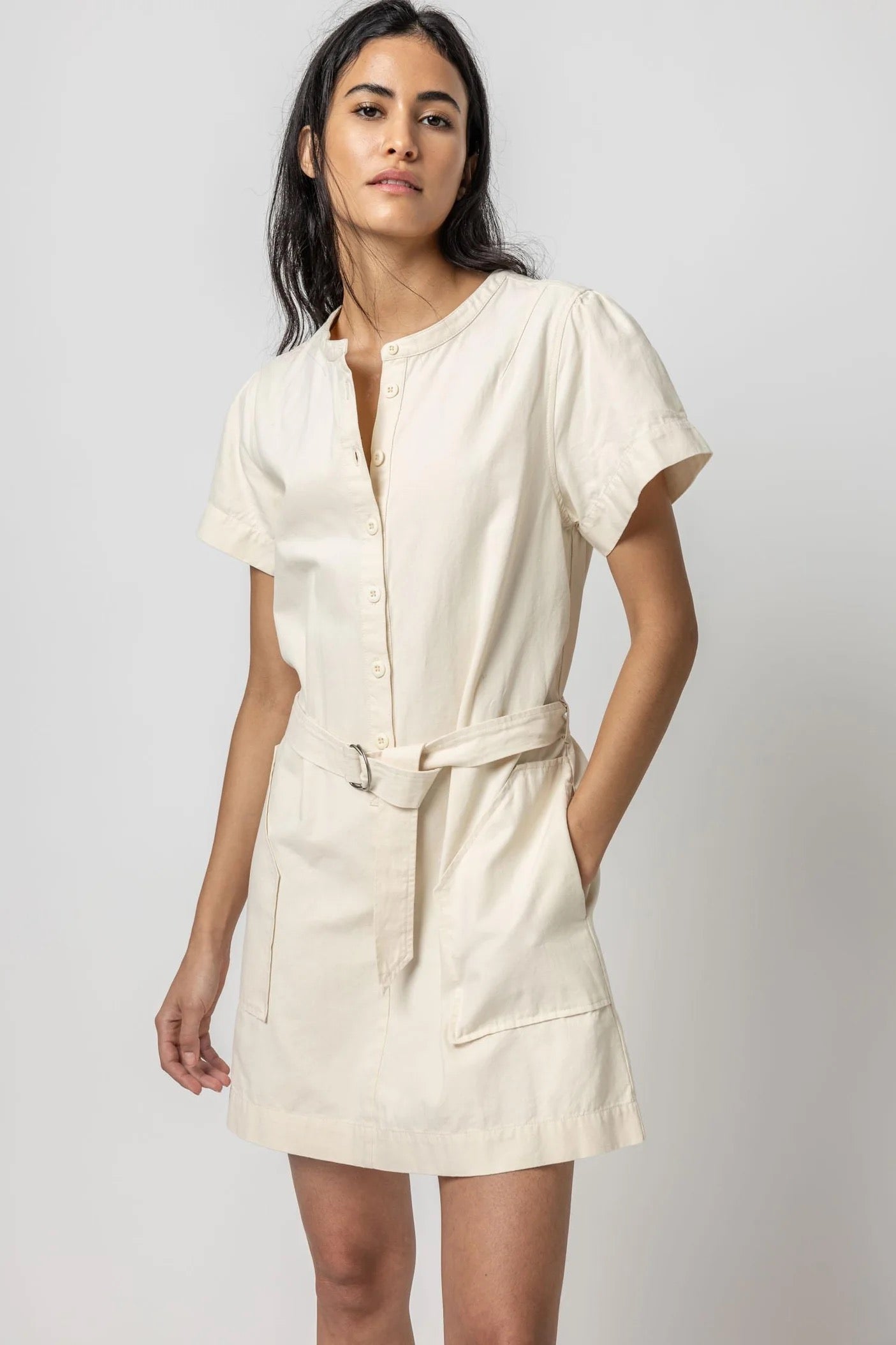 Lilla P Half-Placket Canvas Dress