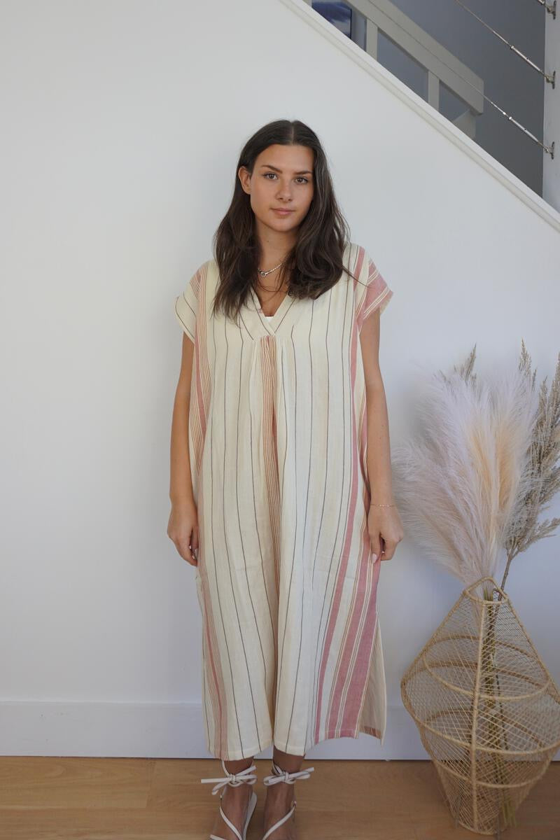 Calla Midi Dress - Citrus Stripe