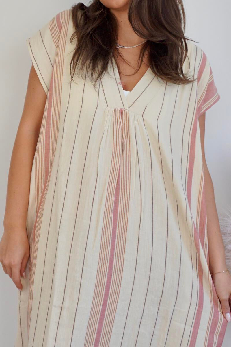 Calla Midi Dress - Citrus Stripe