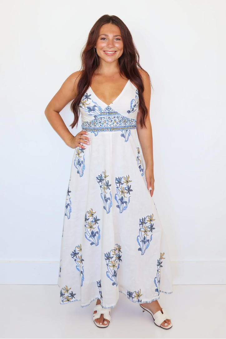 Isabella Dress in Blue Lily