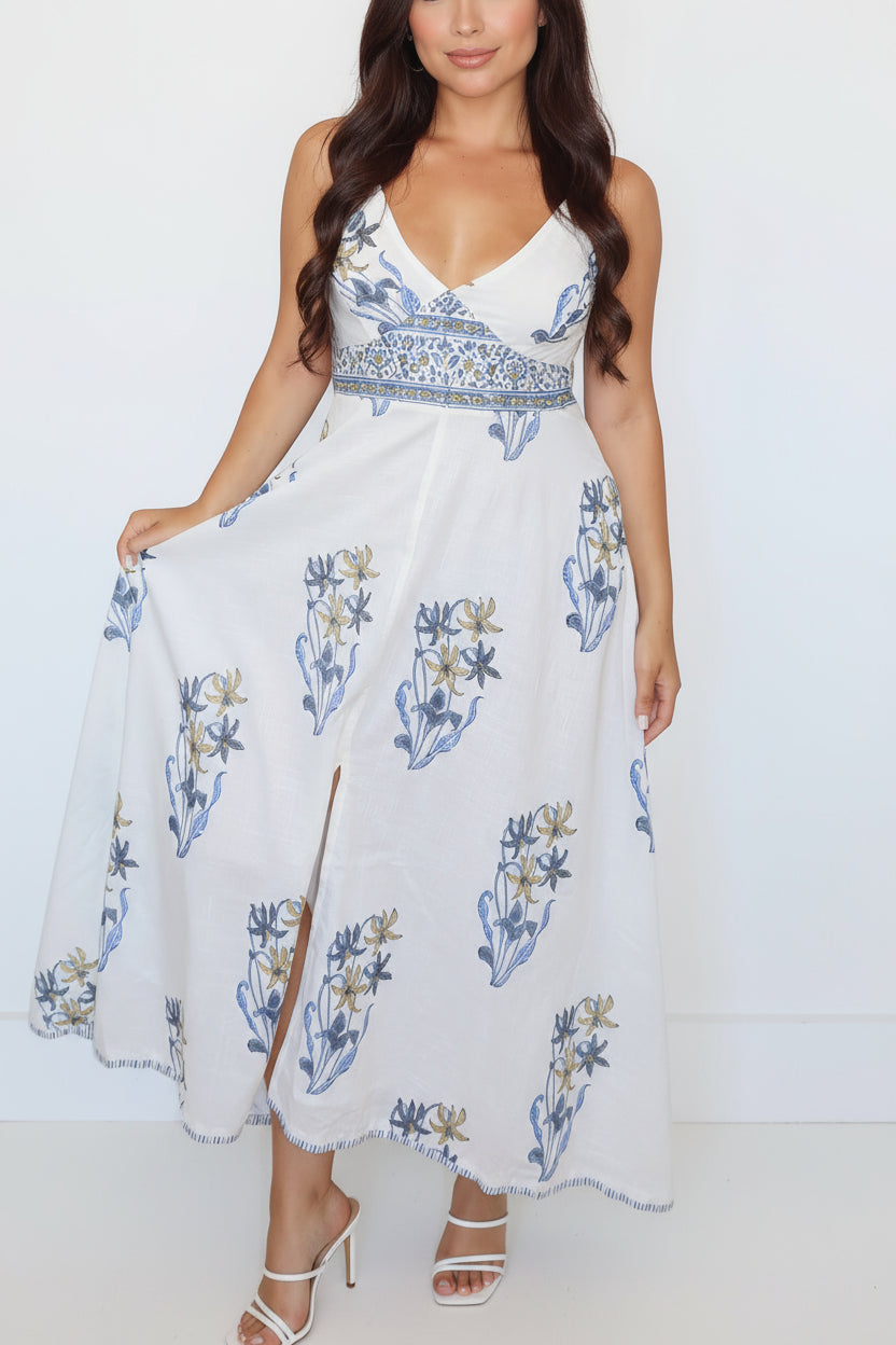 Isabella Dress in Blue Lily