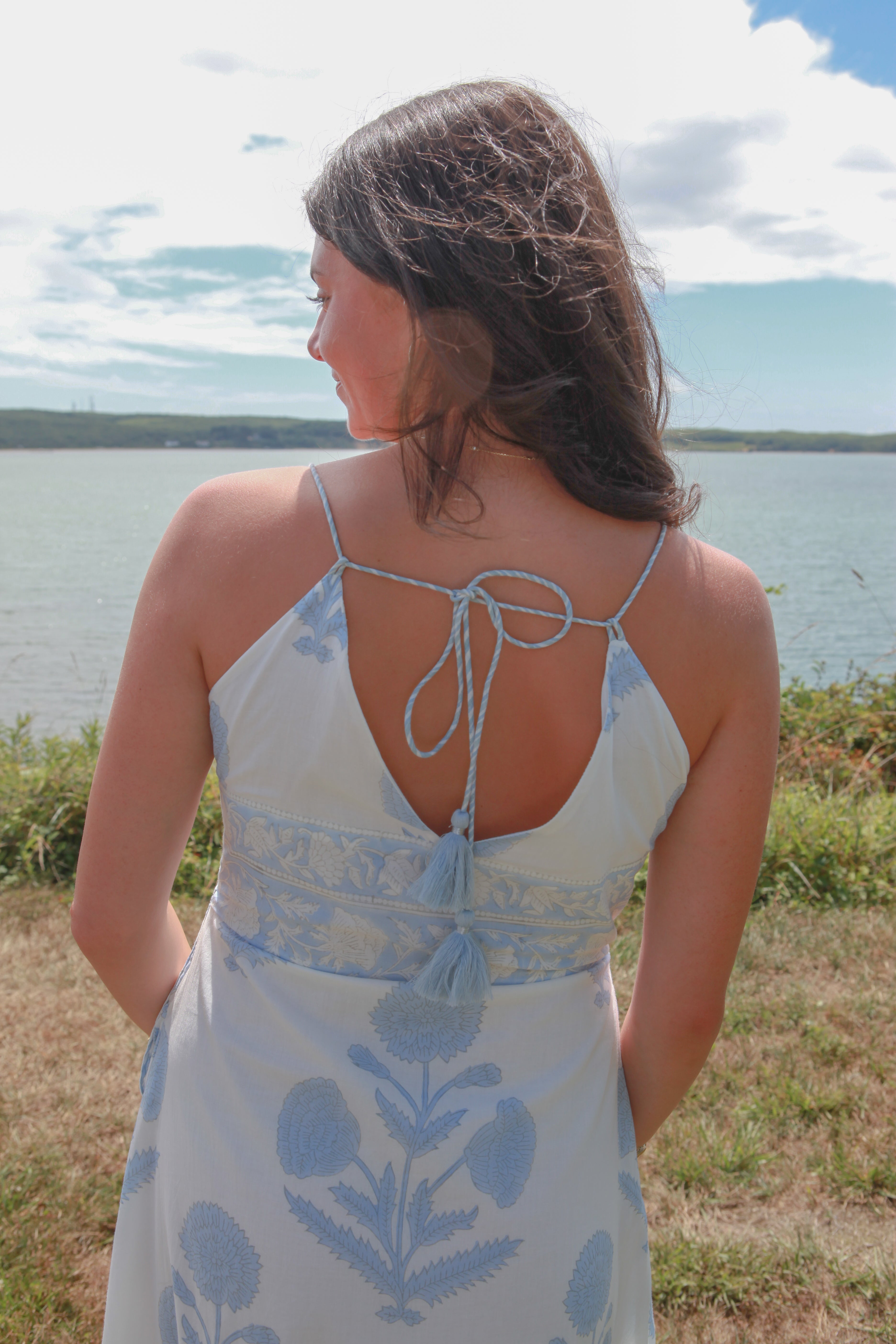 Isabella Dress in Buta Blue