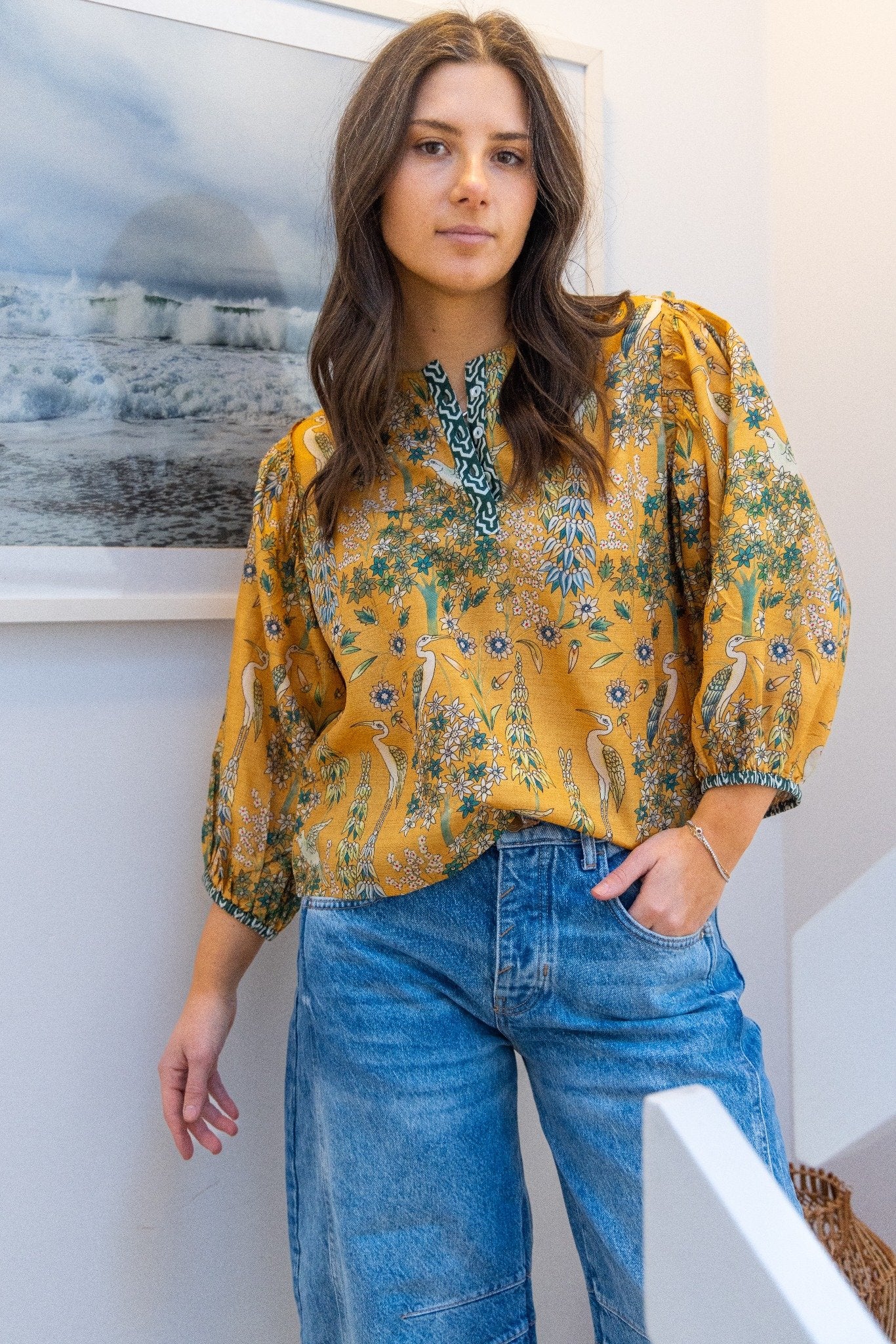 Jolie Top in Saffron Heron