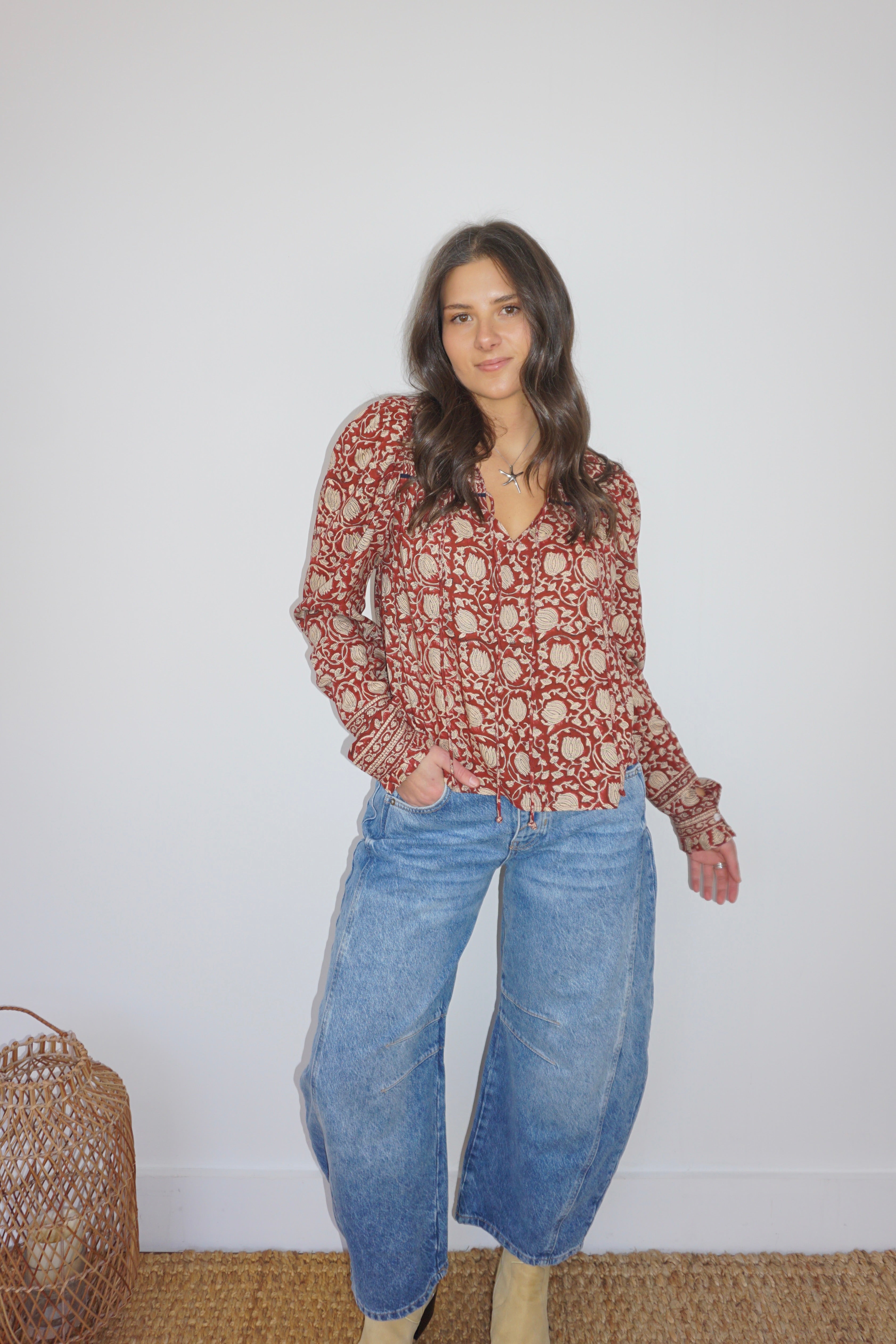 Kennedy Top in Red Lotus