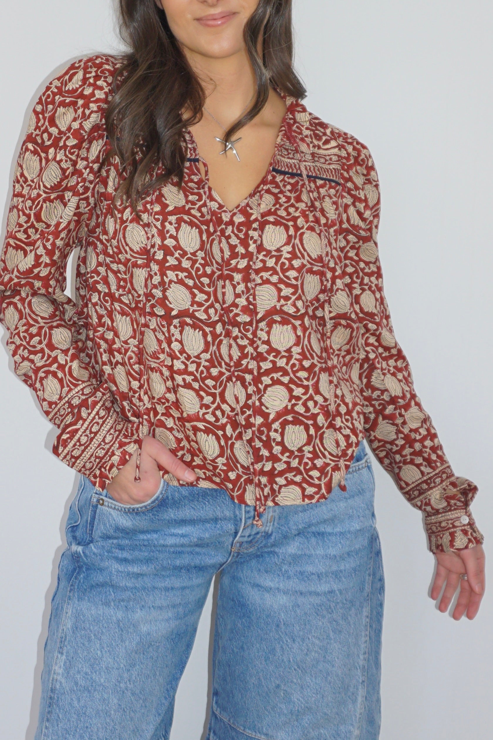 Kennedy Top in Red Lotus