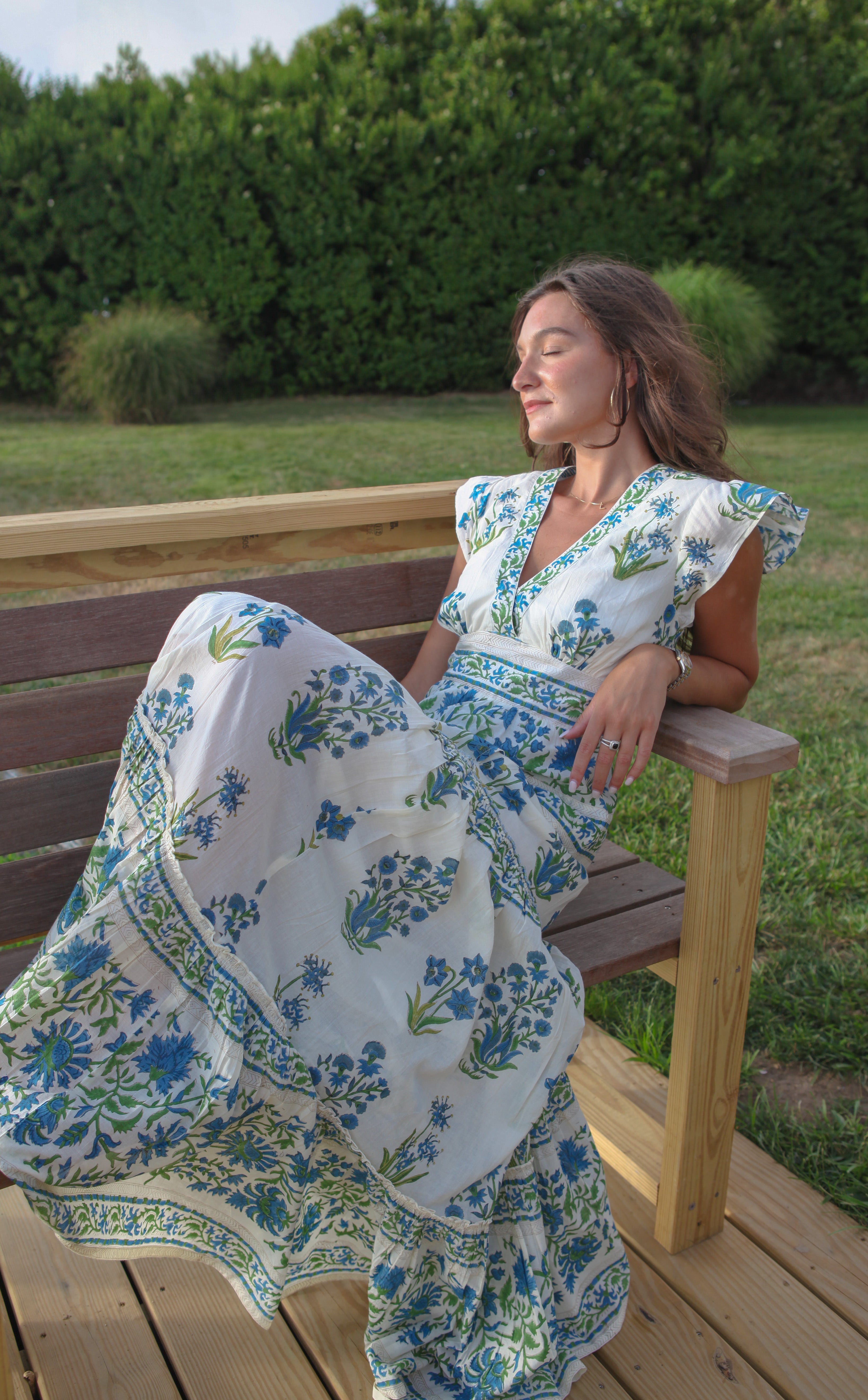 Marcelena Top in Blue Bloom