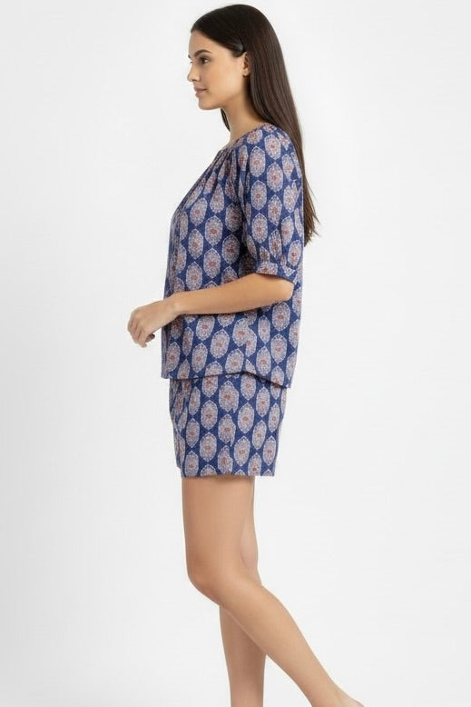 Marley Short Pajama Set in Midnight Floral
