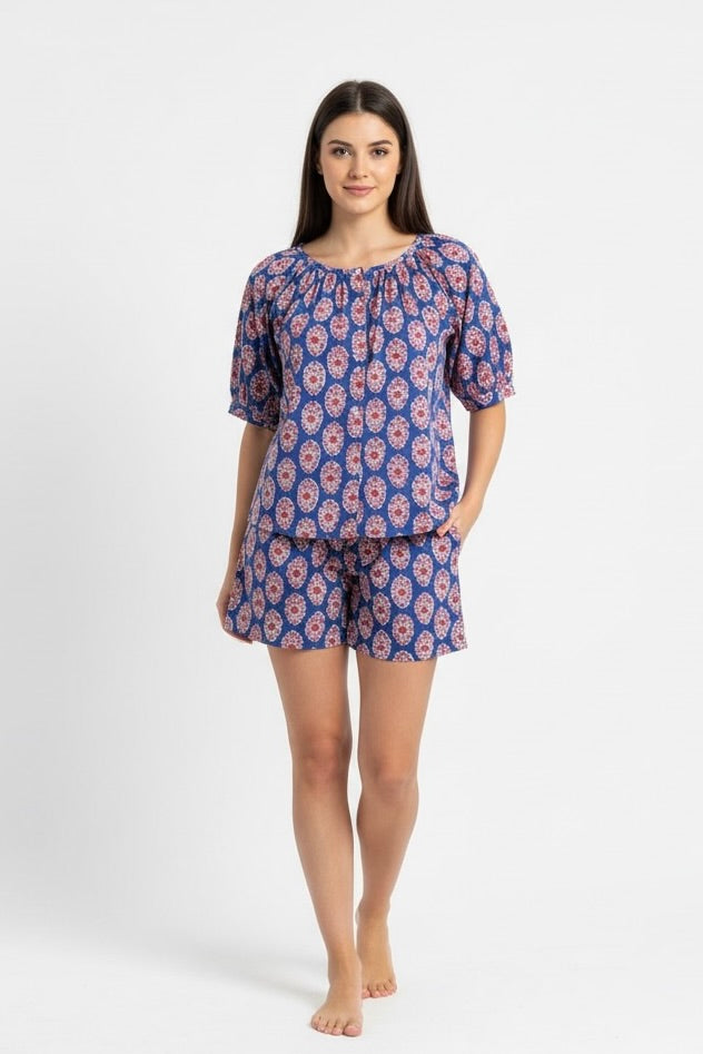 Marley Short Pajama Set in Midnight Floral