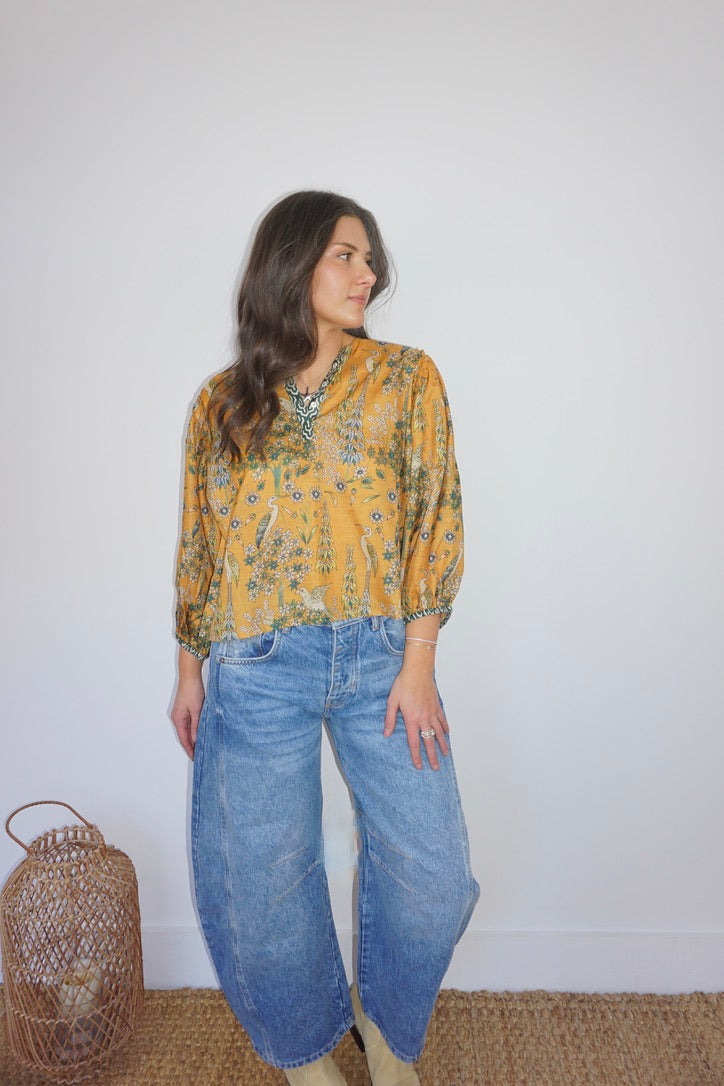 Jolie Top in Saffron Heron