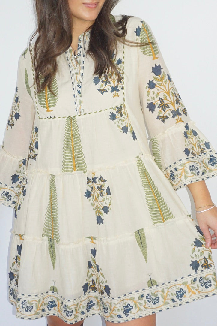 Dylan Mini Dress in Navy Victorian