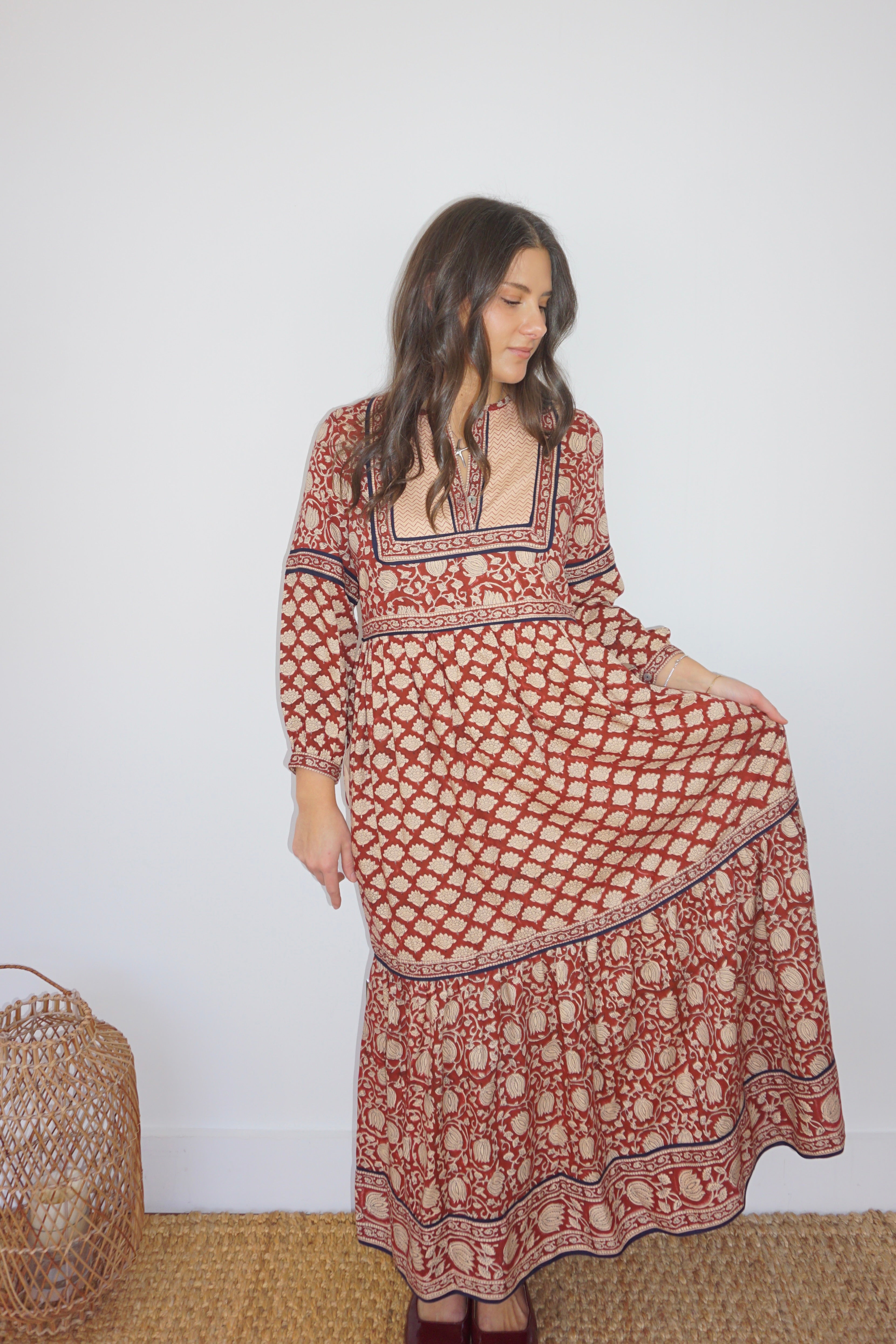 Nori Maxi Dress in Red Lotus