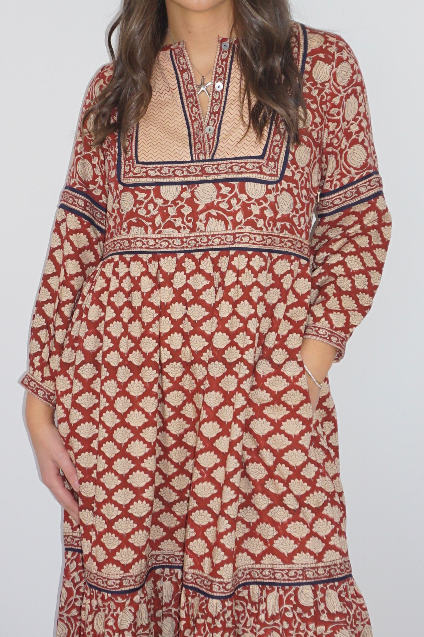 Nori Maxi Dress in Red Lotus