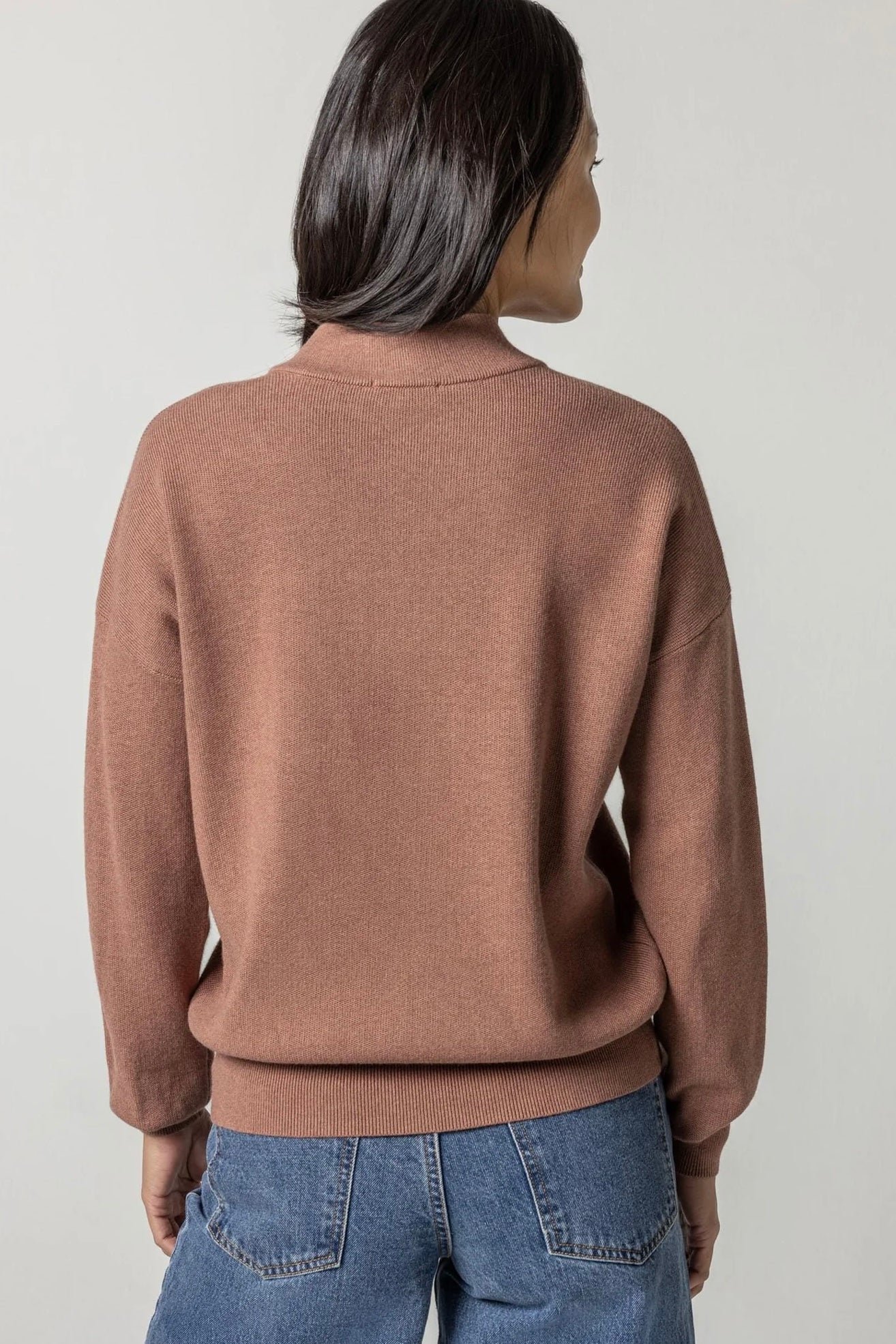 Lilla P Easy Button Shawl Collar Sweater