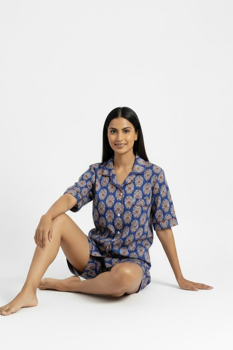 Paola Short Pajama Set in Midnight Floral