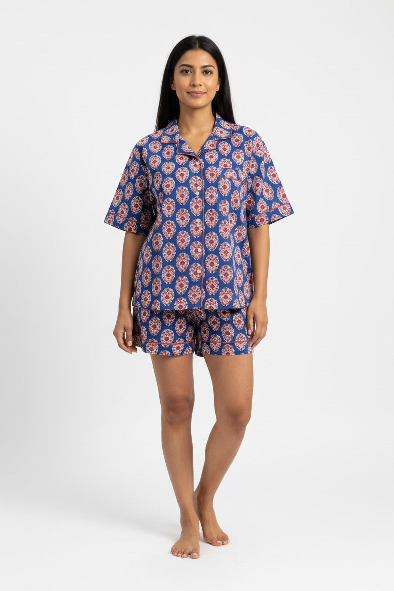 Paola Short Pajama Set in Midnight Floral