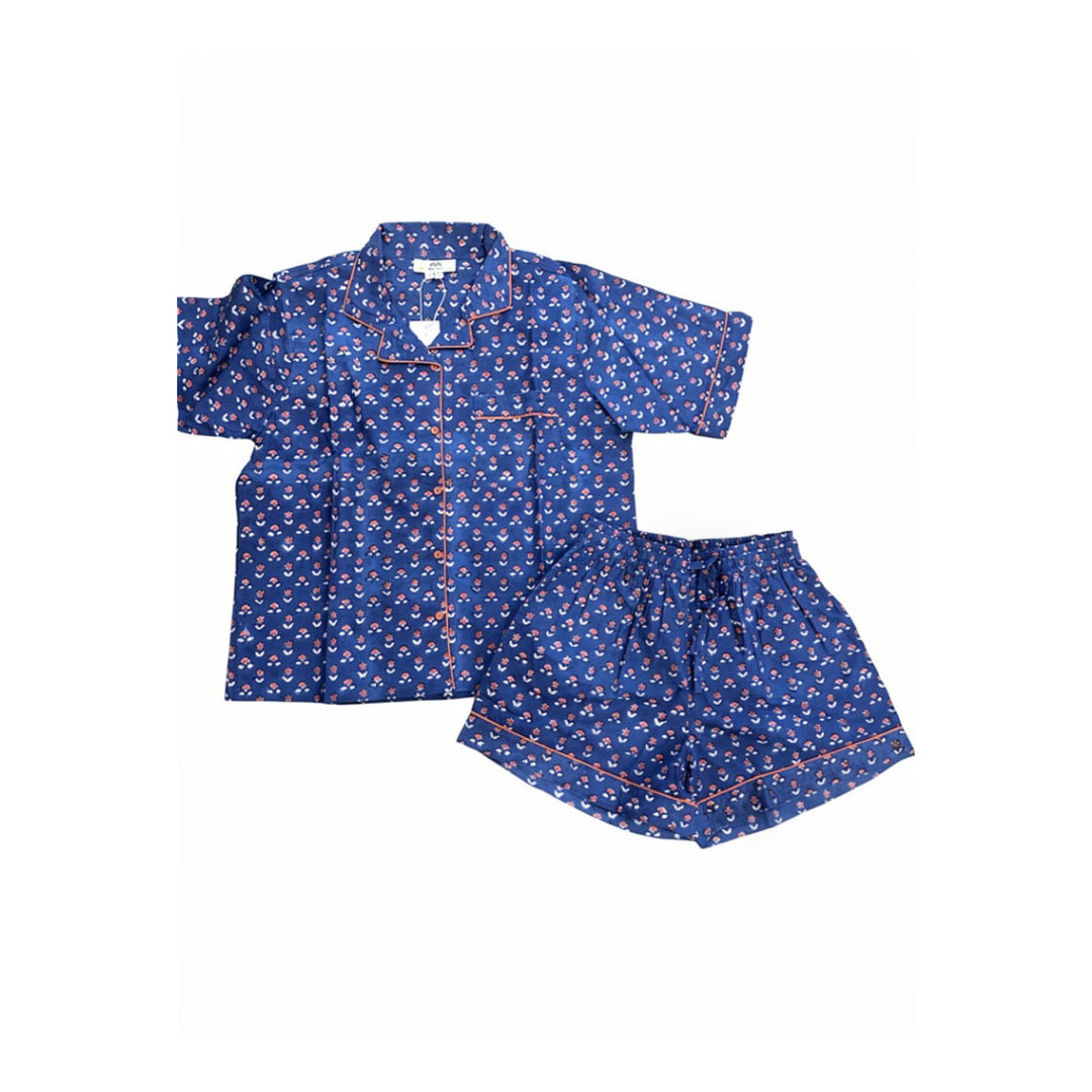 Paola Short Pajama Set - Ditsy Navy