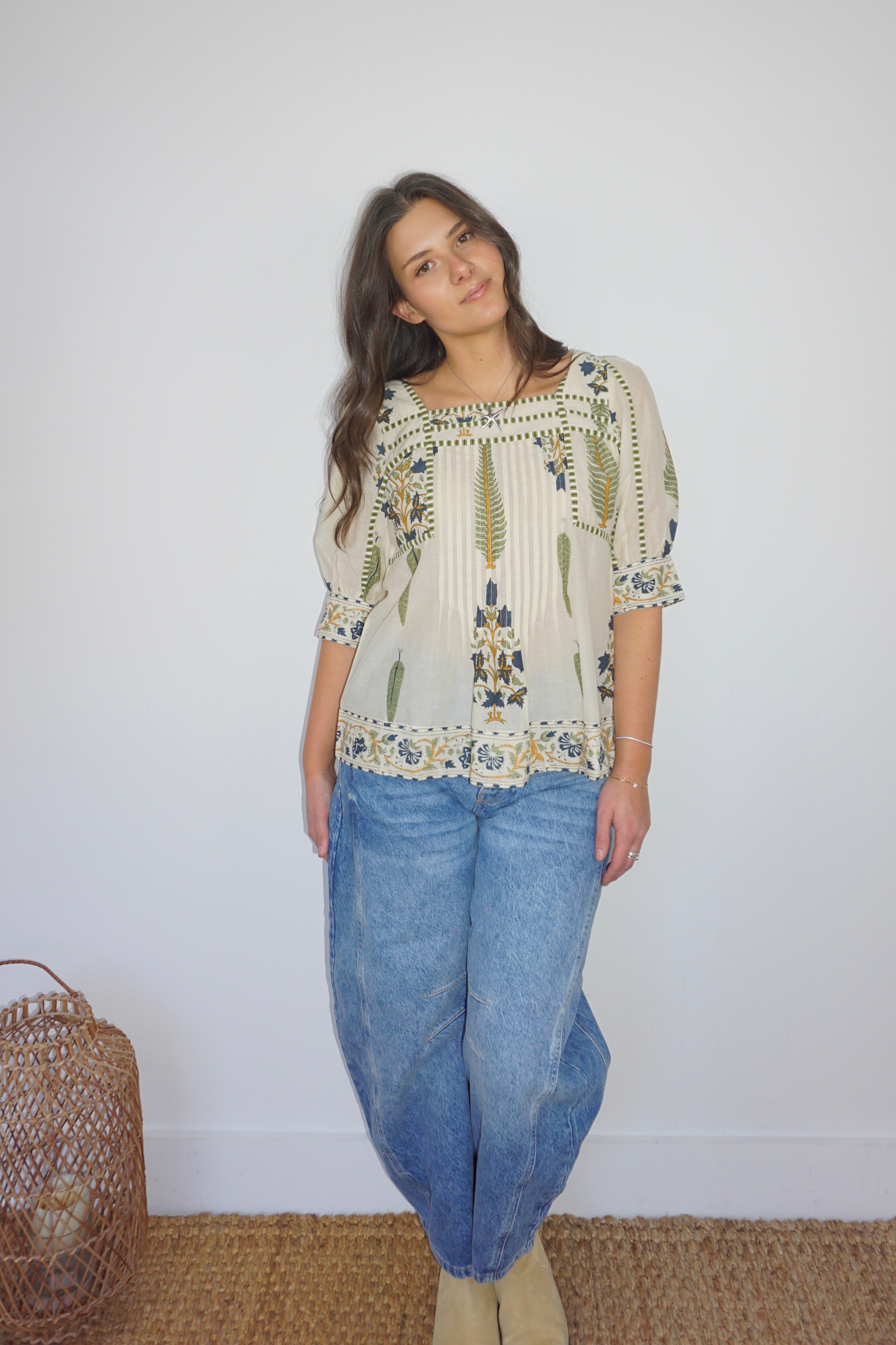 Pippy Top in Navy Victorian