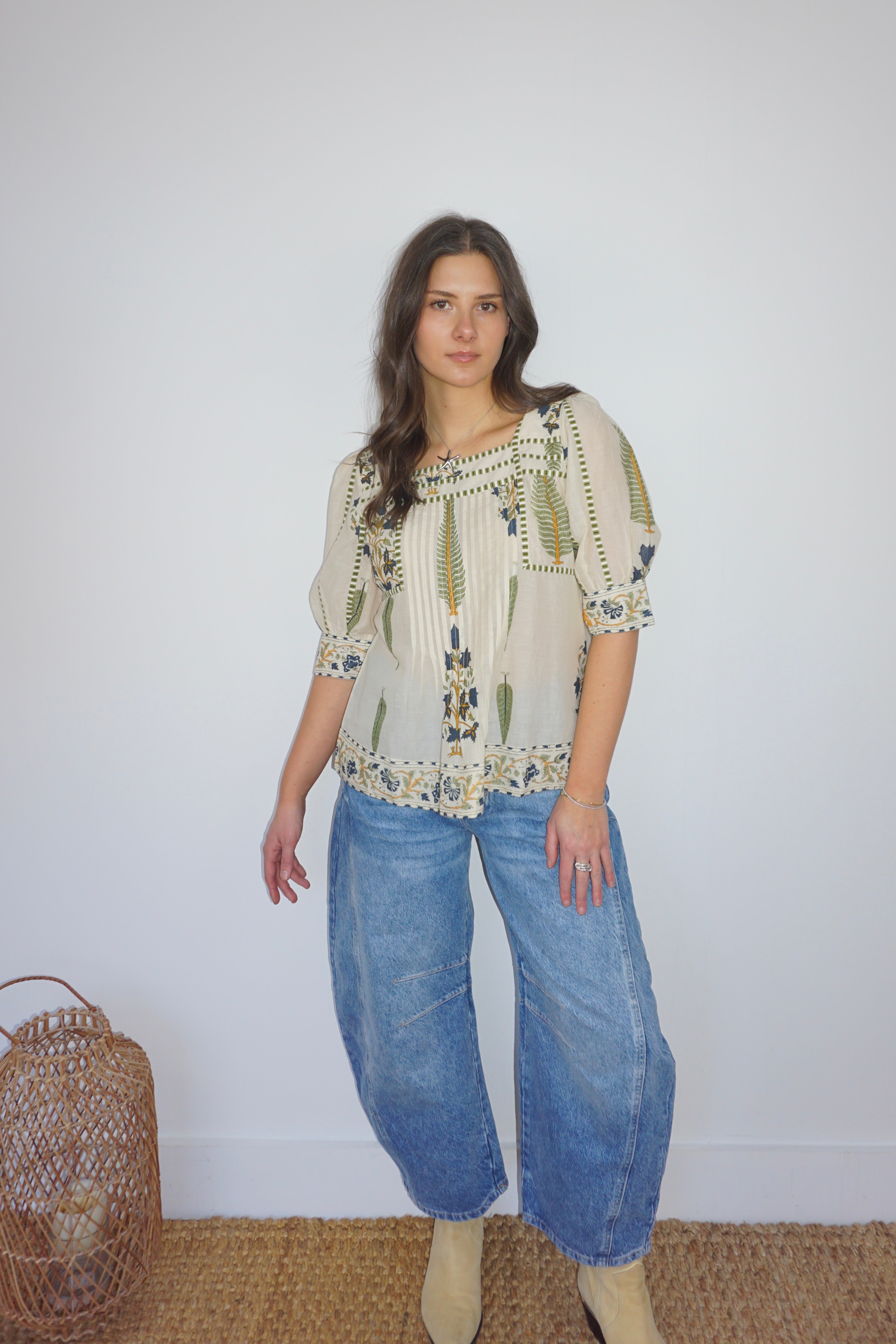 Pippy Top in Navy Victorian