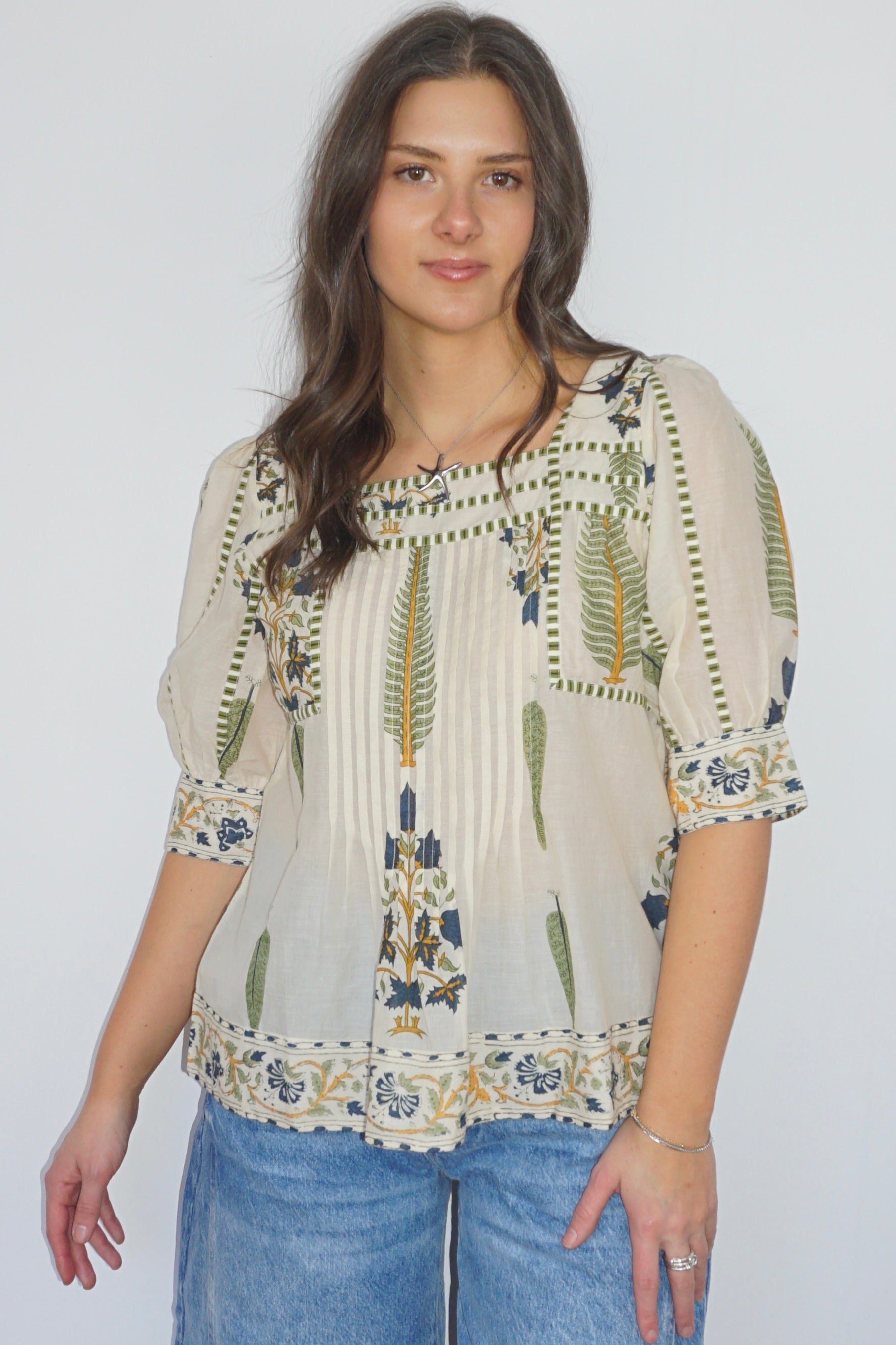Pippy Top in Navy Victorian