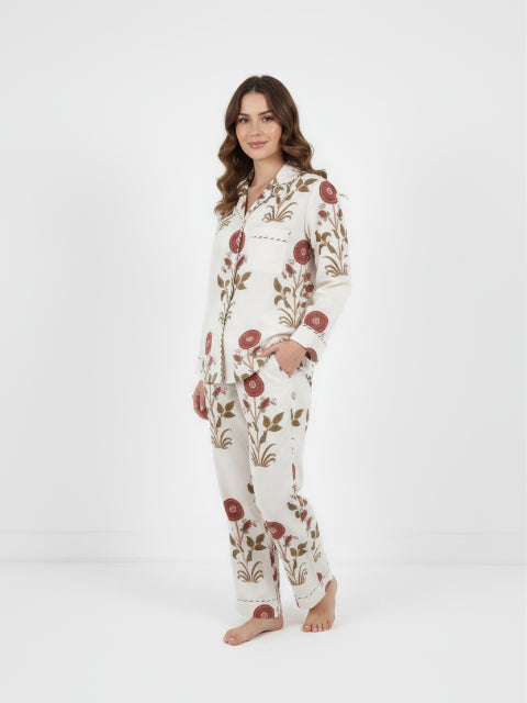 PJ Set - Long Sleeve Long Pant in RedCal