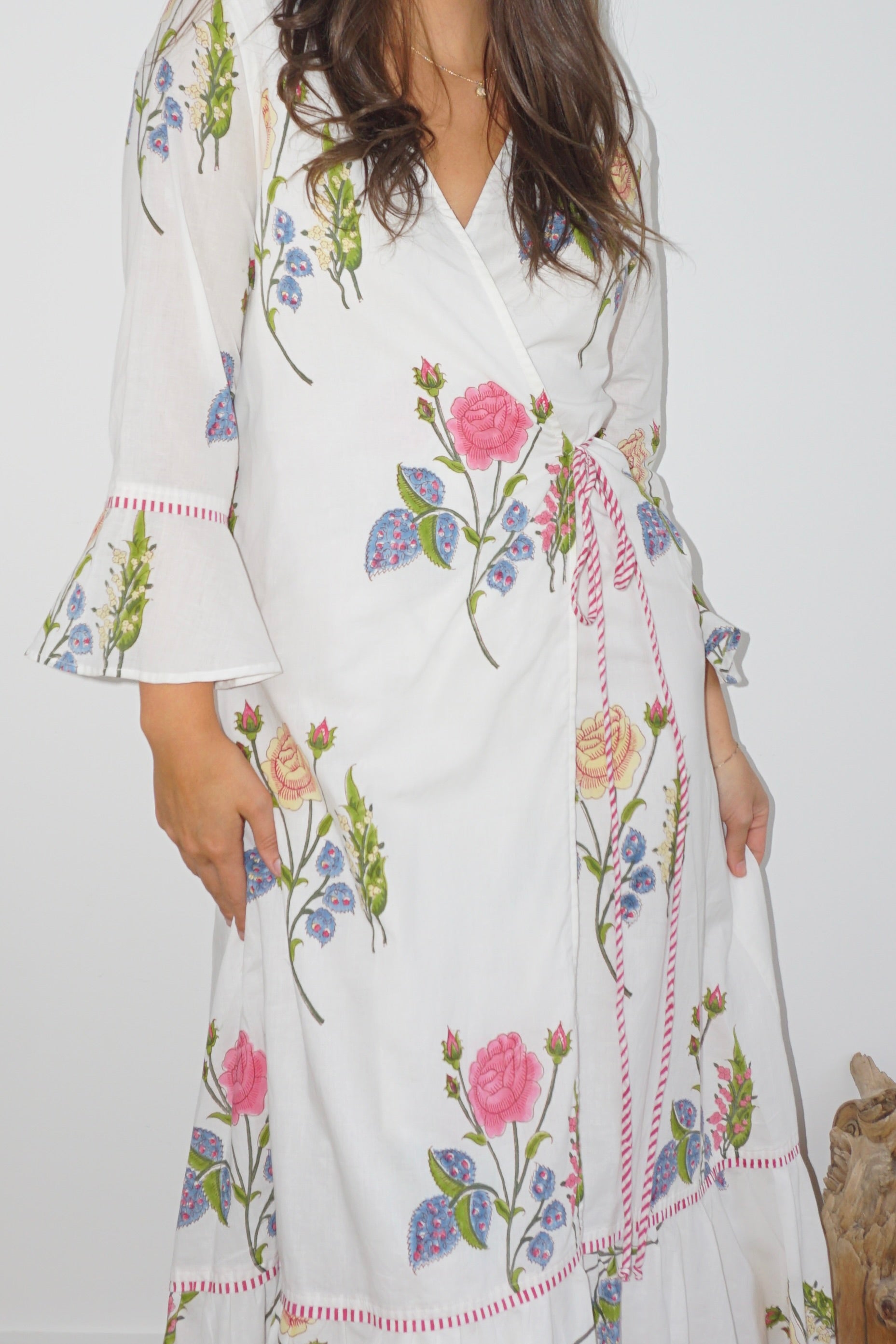 Rhode Wrap Dress in Multi Rosette