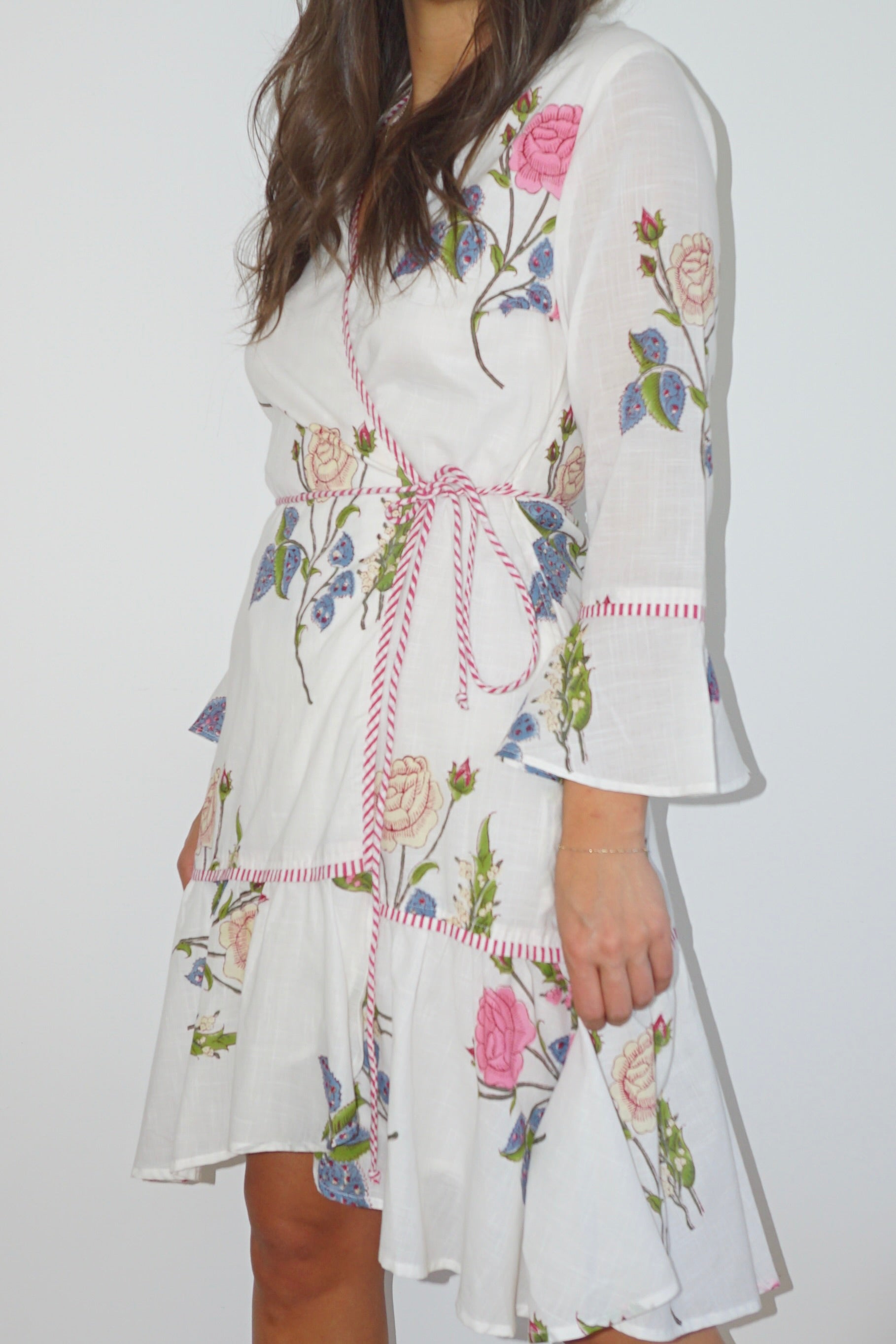 Rhode Mini Wrap Dress in Multi Rosette