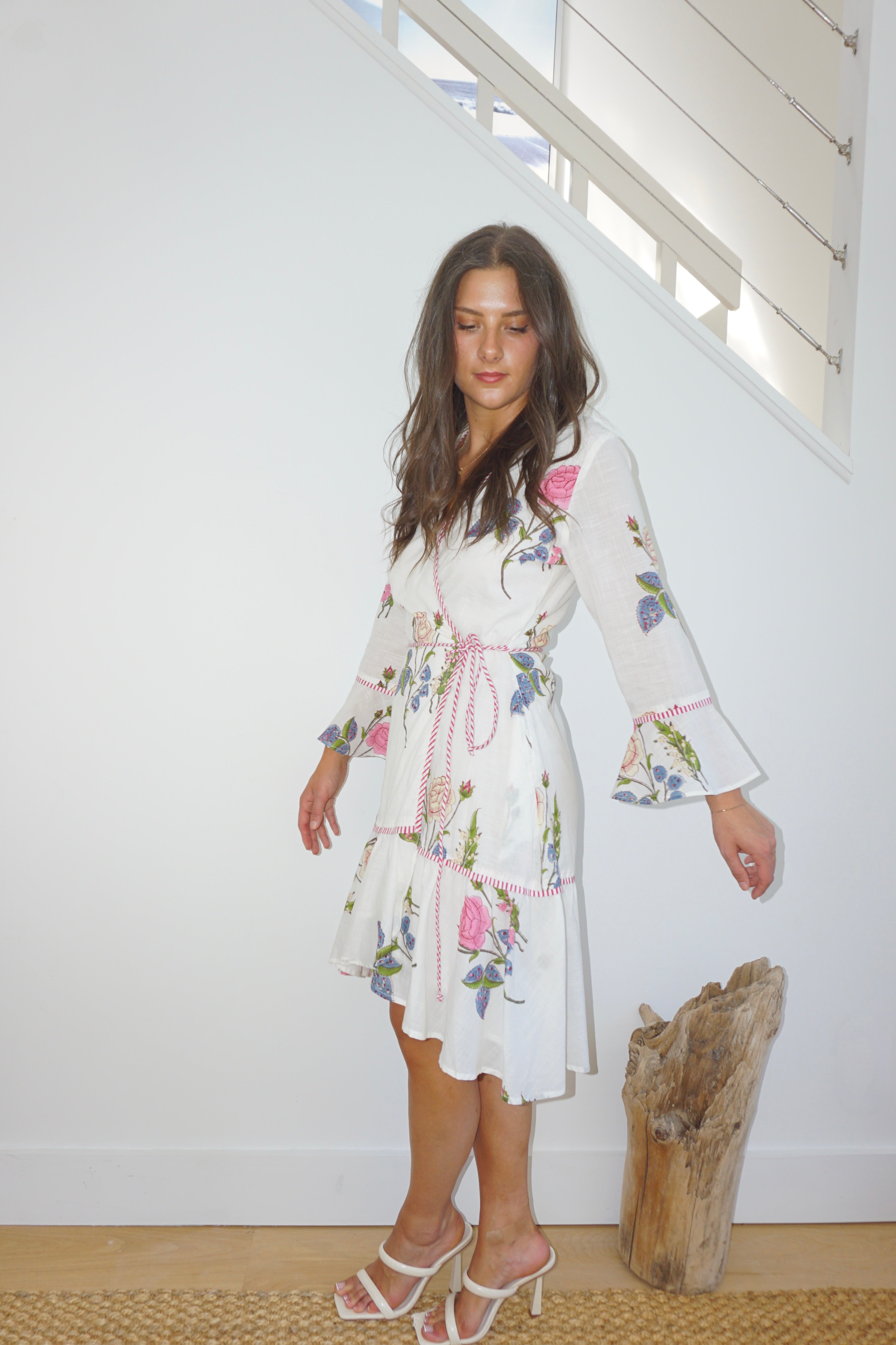 Rhode Mini Wrap Dress in Multi Rosette