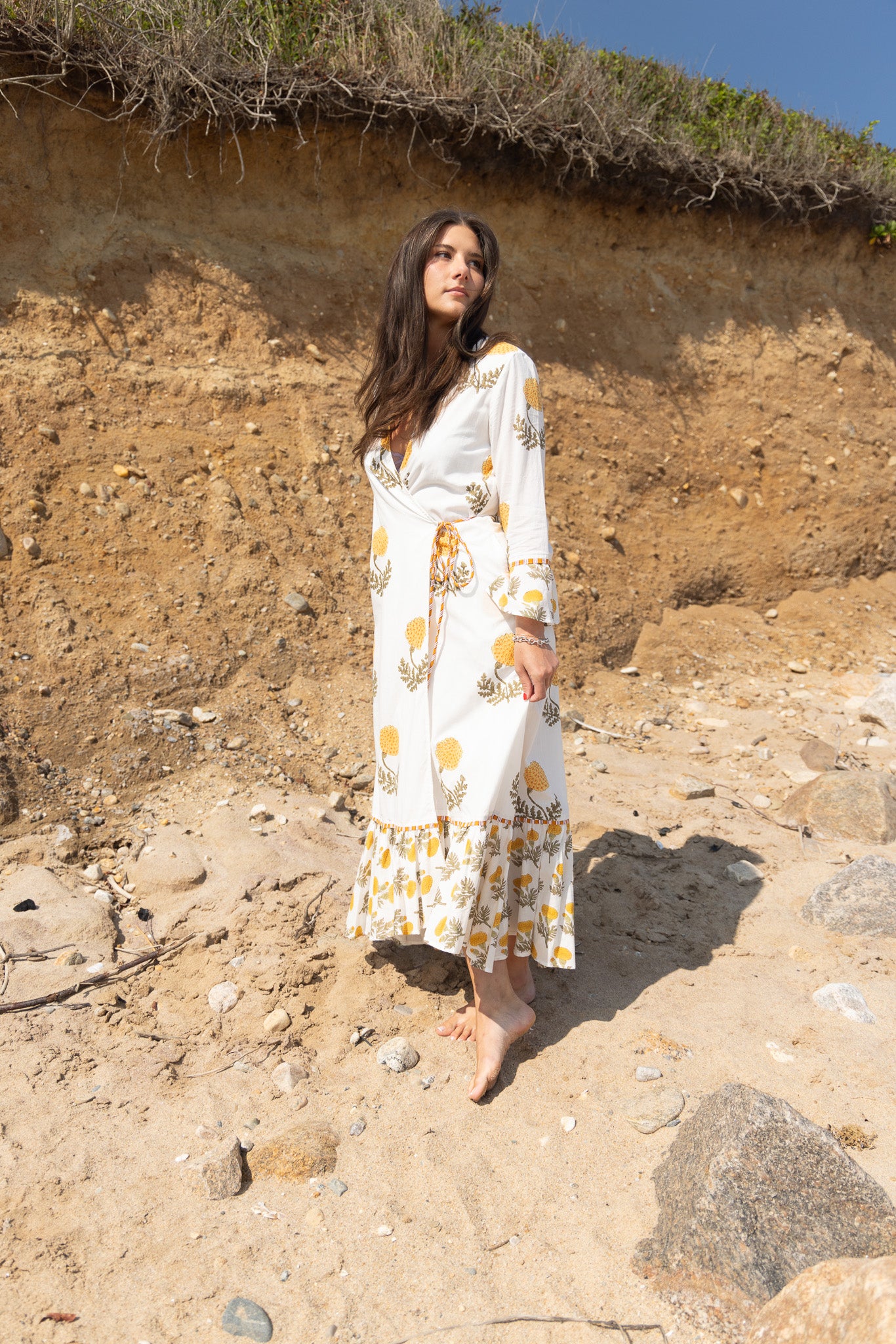 Rhode Wrap Dress in Marigold