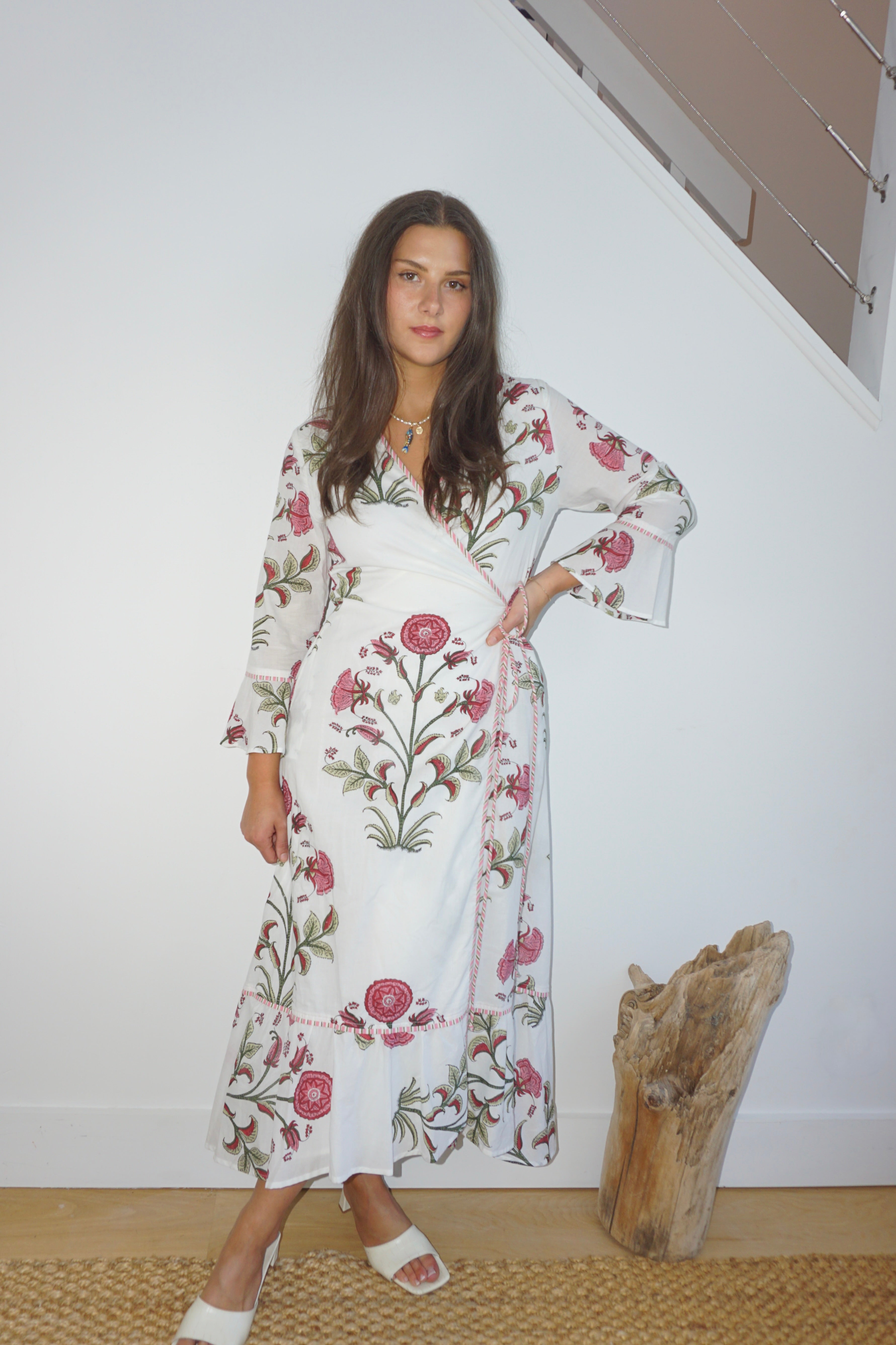 Rhode Wrap Dress in Red Vine