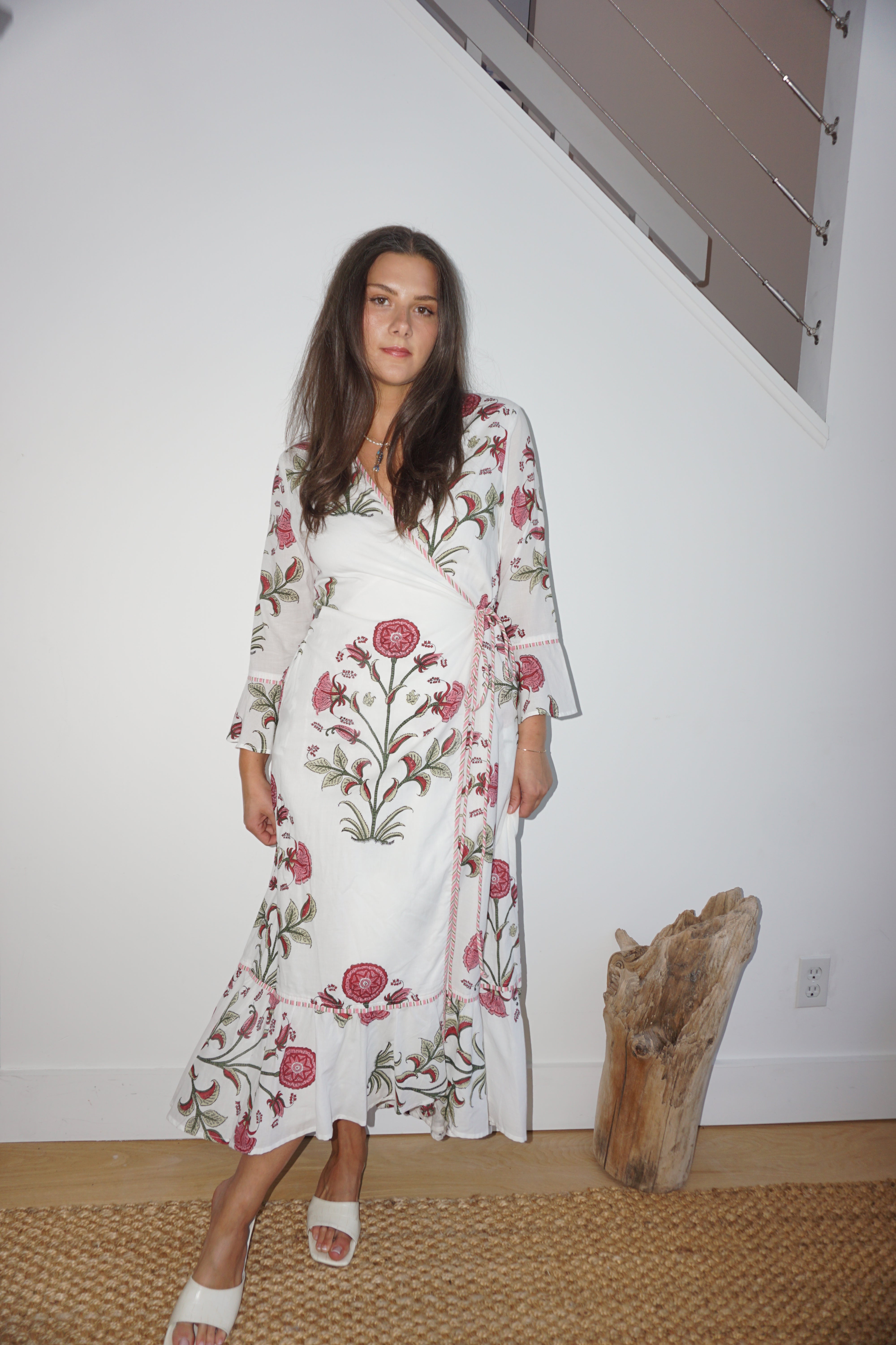 Rhode Wrap Dress in Red Vine