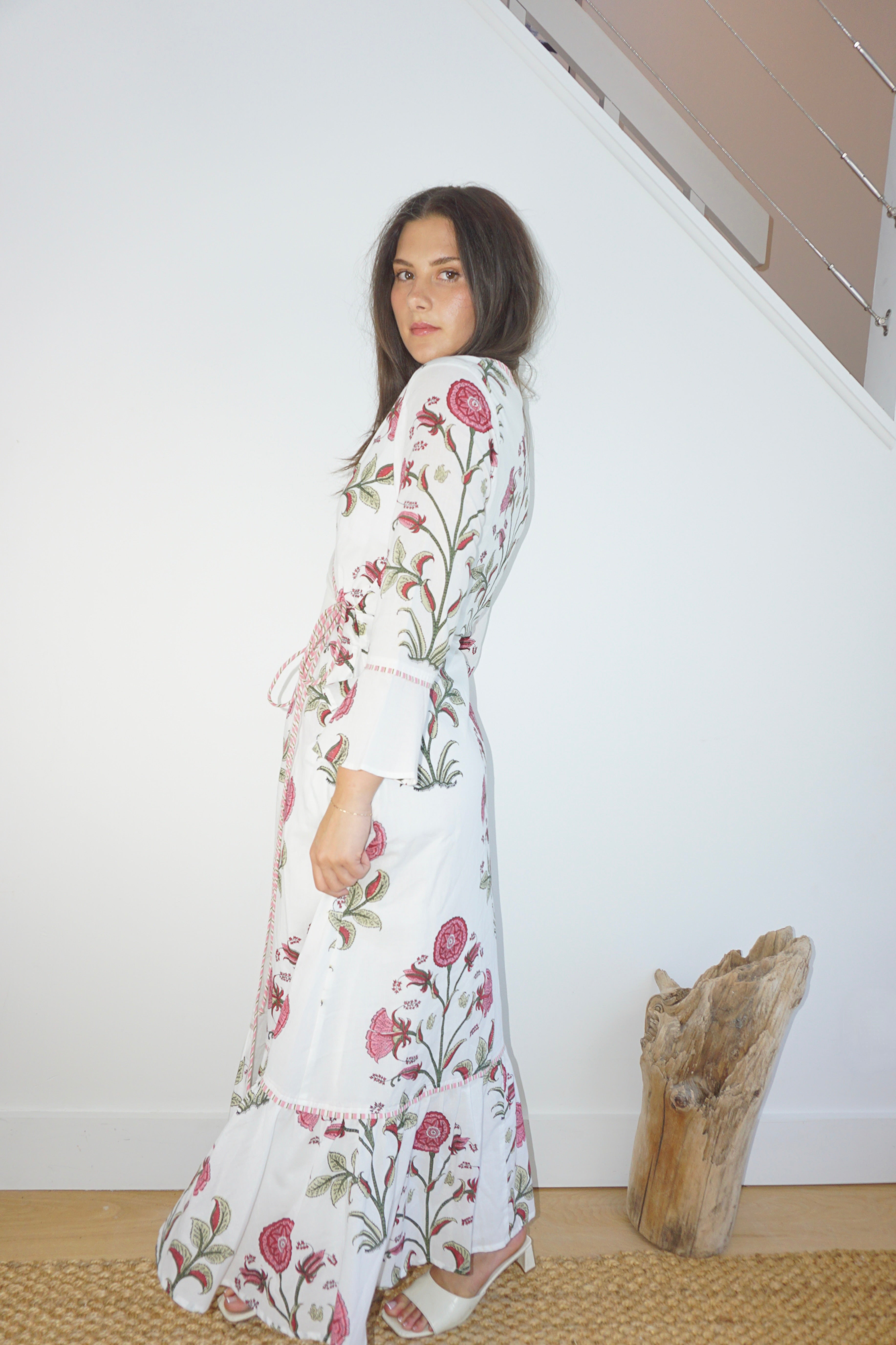 Rhode Wrap Dress in Red Vine