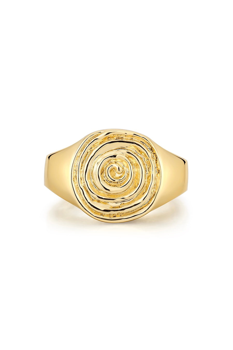 LUV AJ Rosette Coil Signet Ring