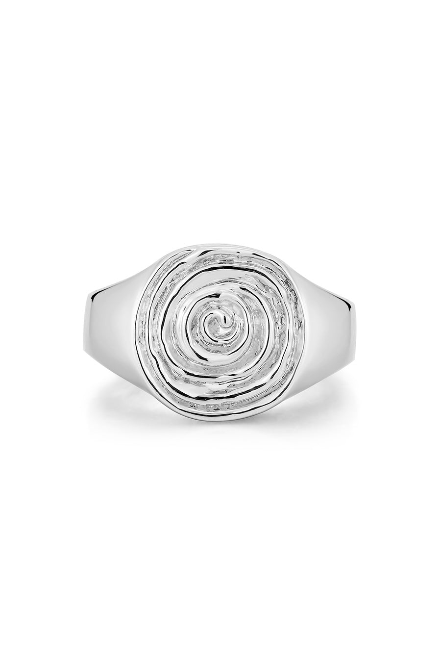 LUV AJ Rosette Coil Signet Ring