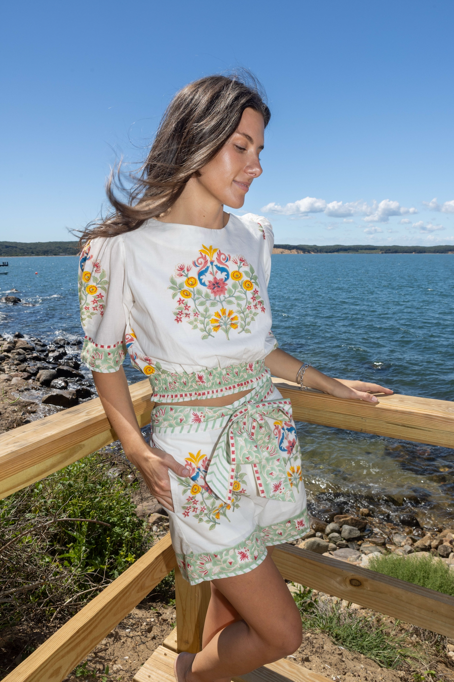 Maeve Belted Short in Dune Garden