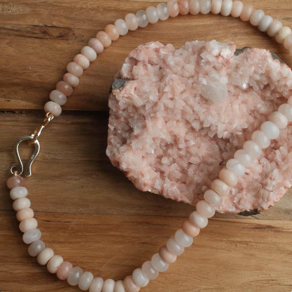 Sarah Pink Aventurine Necklace - Gold